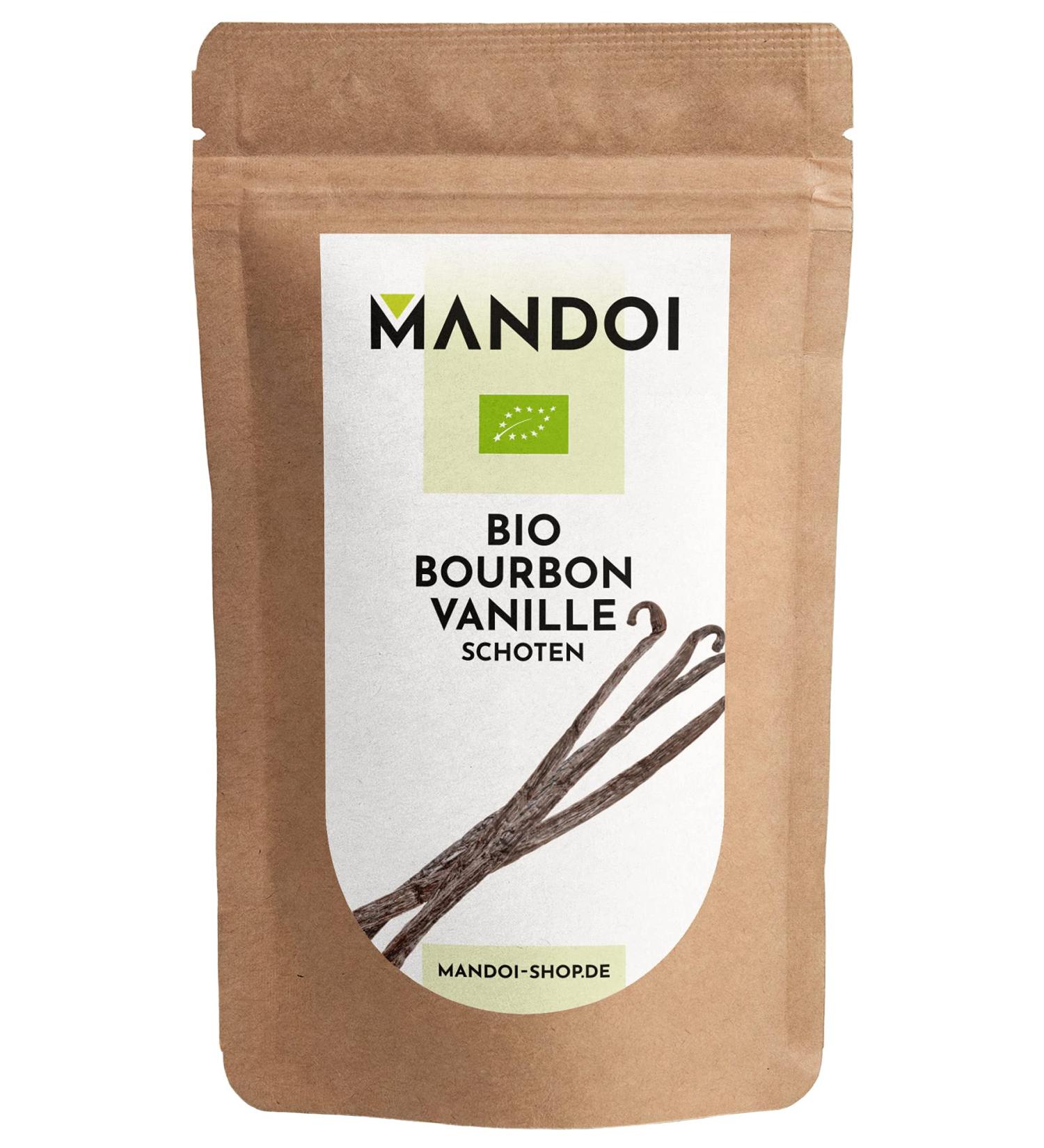 Buy Mandoi Organic Bourbon Vanilla Pods - 5 Premium Madagascar Pods (15-16 cm) - Free Worldwide Shipping - Buy Online on SooperMarket.com
