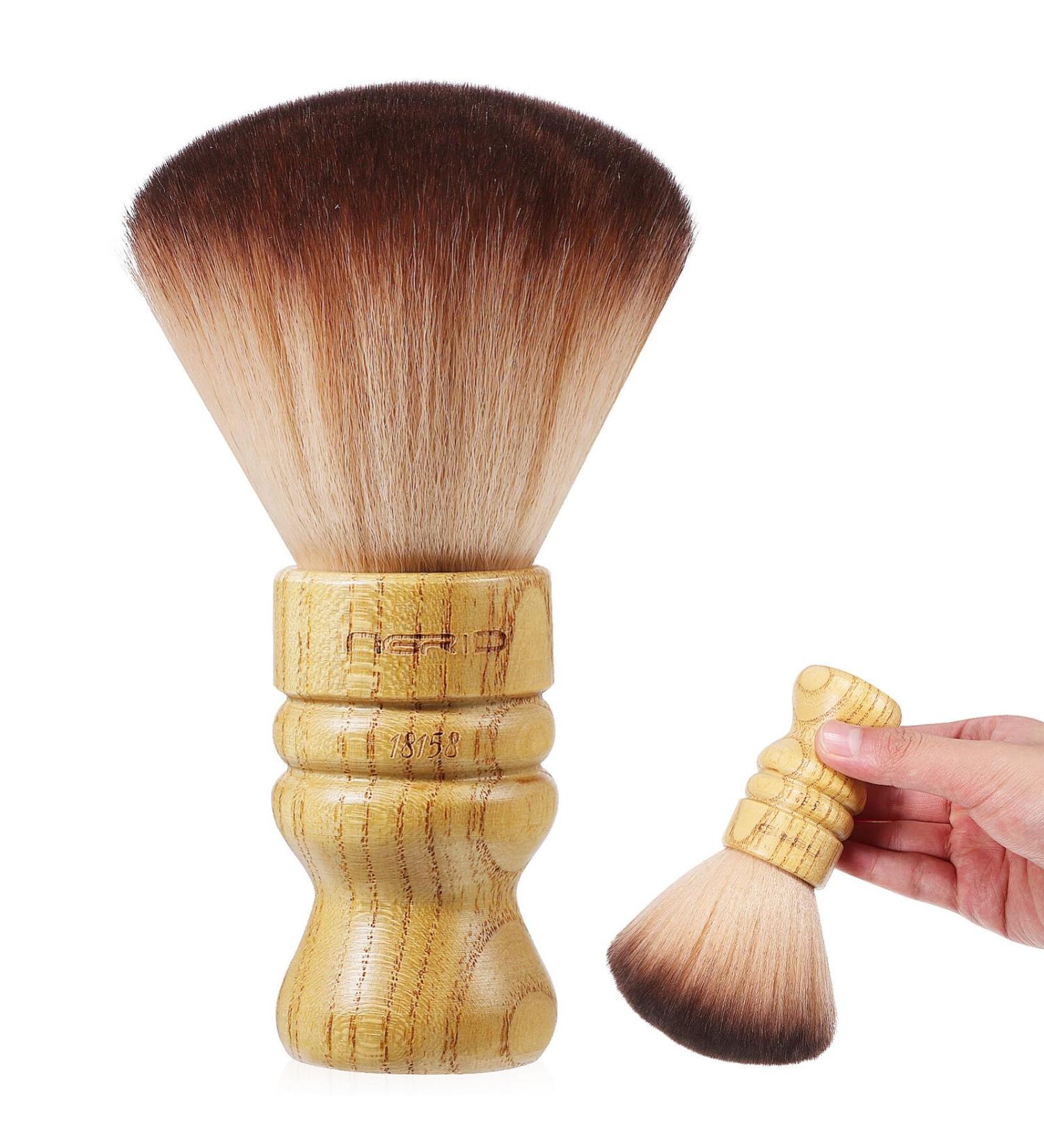 FOMIYES Barber Neck Duster Wooden Handle Hair Sweeping Brush Hair Cut Cleaning Brush Soft Nylon Hair Brush Professional Salon Supply Household Hairdressing Tool - Buy Online on SooperMarket.com