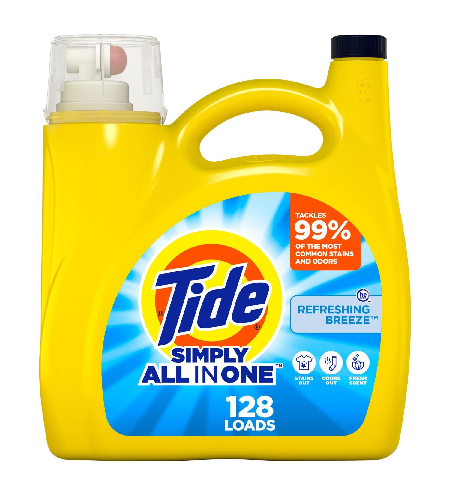 Shop Tide Simply Liquid Laundry Detergent - Refreshing Breeze 168 oz 128 Loads | International Shipping Available - Buy Online on SooperMarket.com