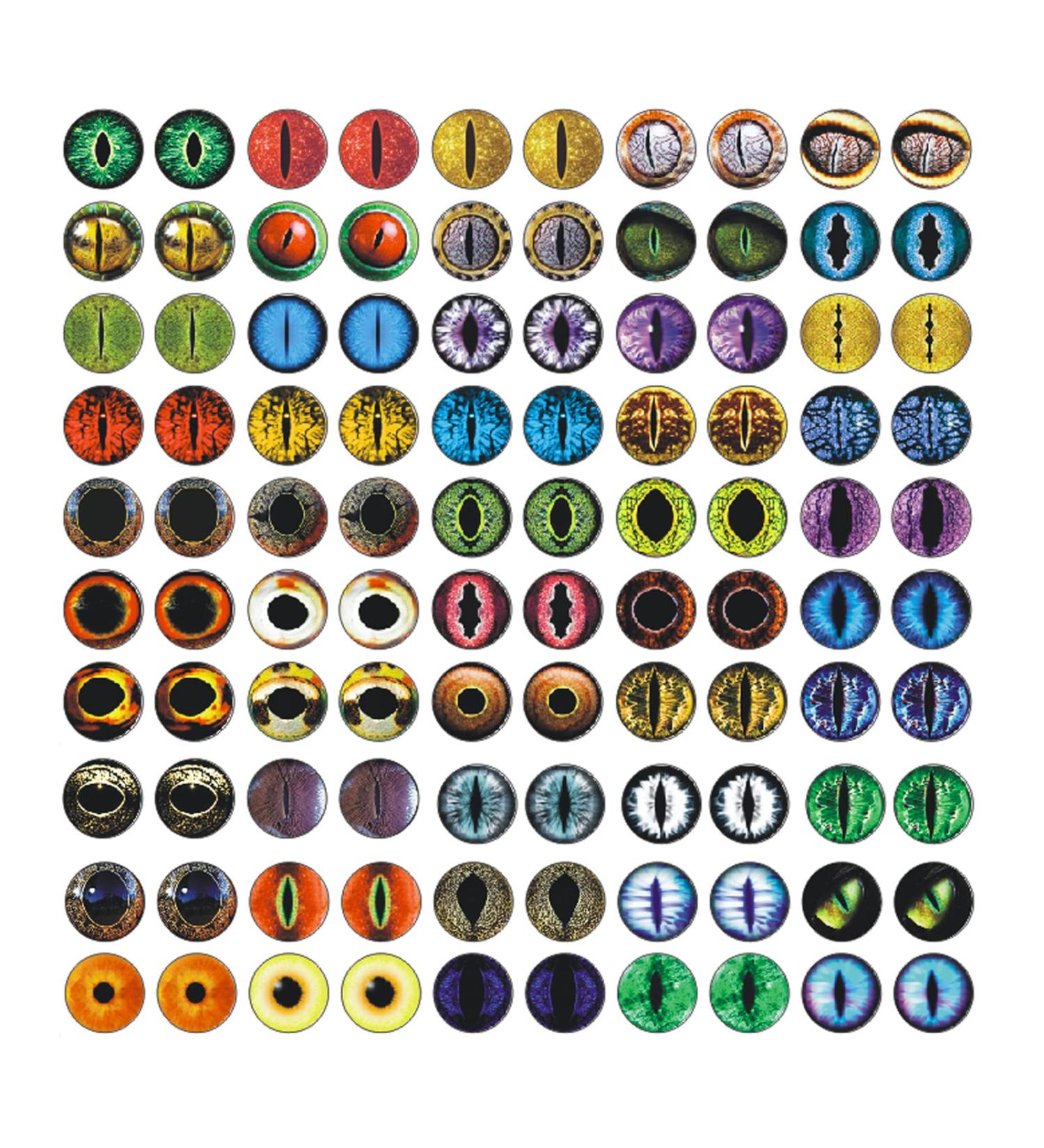 100Pcs Dragon Eyes Glass Cabochon for DIY Crafts & Jewelry Making - 10mm - Buy Online on SooperMarket.com