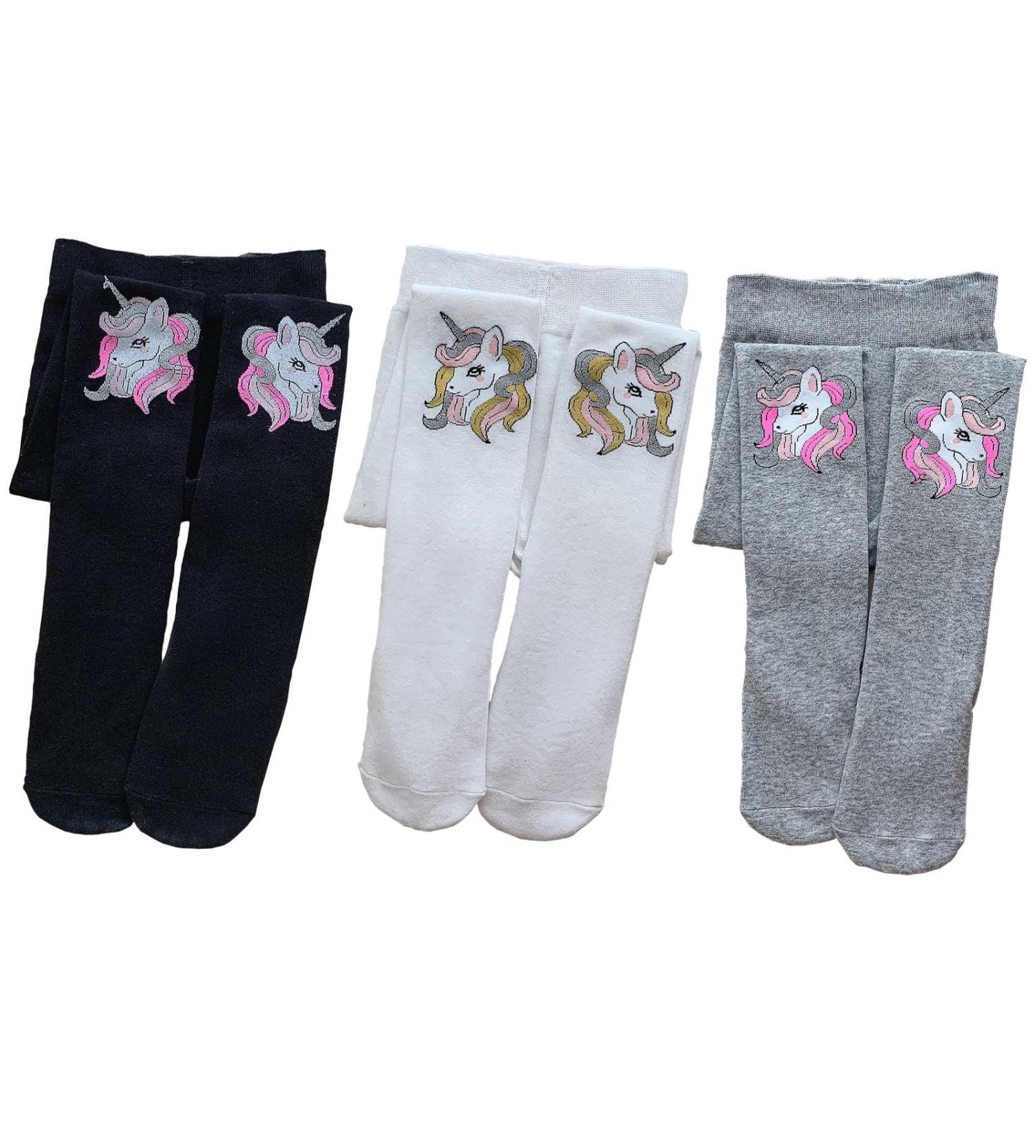 Silkglory 3PCS Baby Toddler Tights with Glitter Print | Seamless Cotton Pantyhose for Girls 2-4 Years | Cute Pattern Leggings for Newborns - Buy Online on SooperMarket.com