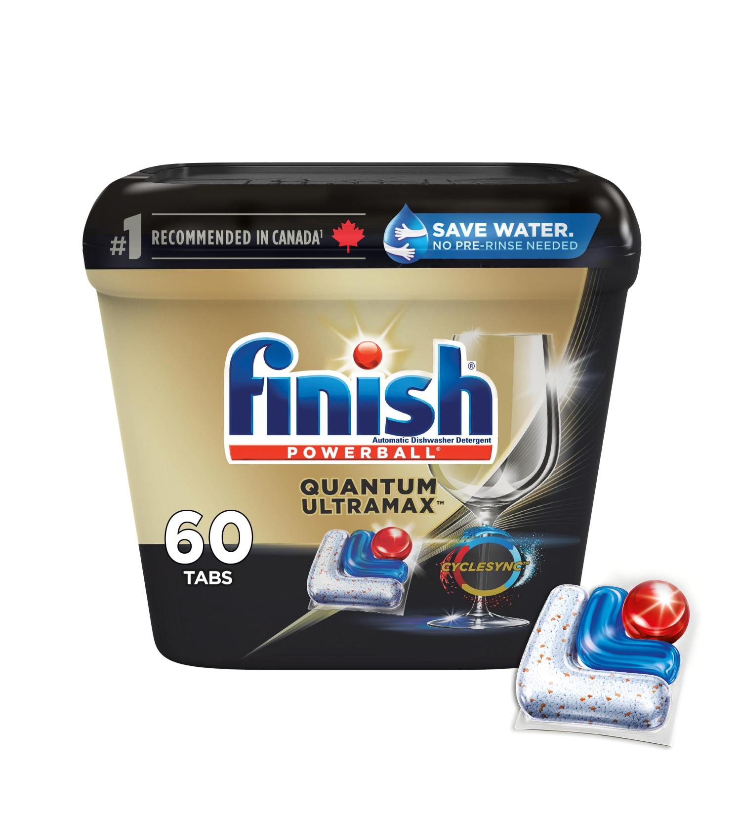 Finish Quantum UltraMAX Automatic Dishwasher Detergent Fresh 60 Tabs - Removes burnt-on stains & 24 h dried-on stains no pre-rinse needed - Buy Online on SooperMarket.com