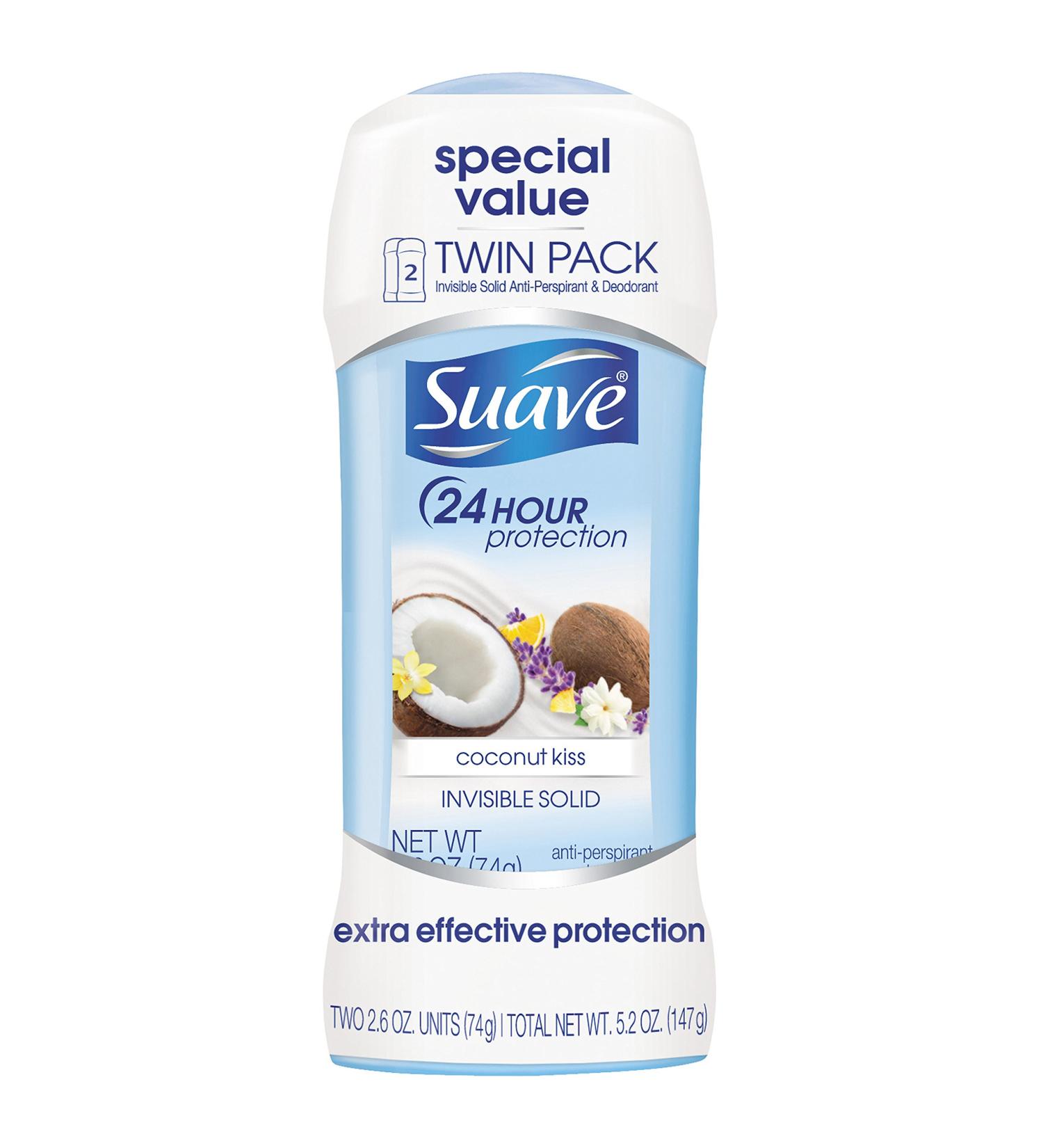 Suave Coconut Kiss Antiperspirant Deodorant Stick 2.6 oz Twin Pack - Pack of 2 - Buy Online on SooperMarket.com