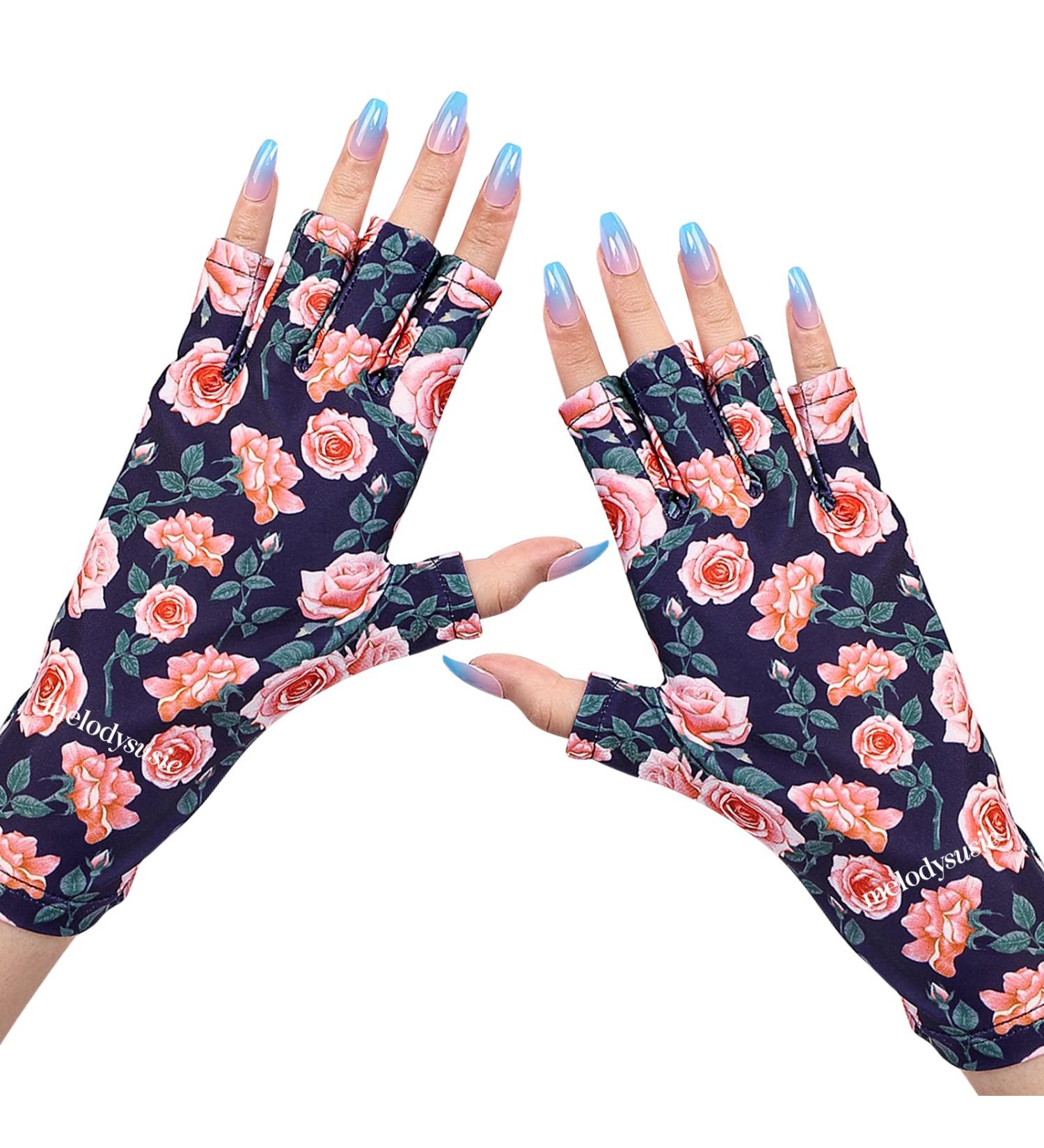 MelodySusie UV Glove for Gel Nail Lamp - Professional UPF50+ UV Protection Gloves - Pastel Rose - Buy Online on SooperMarket.com