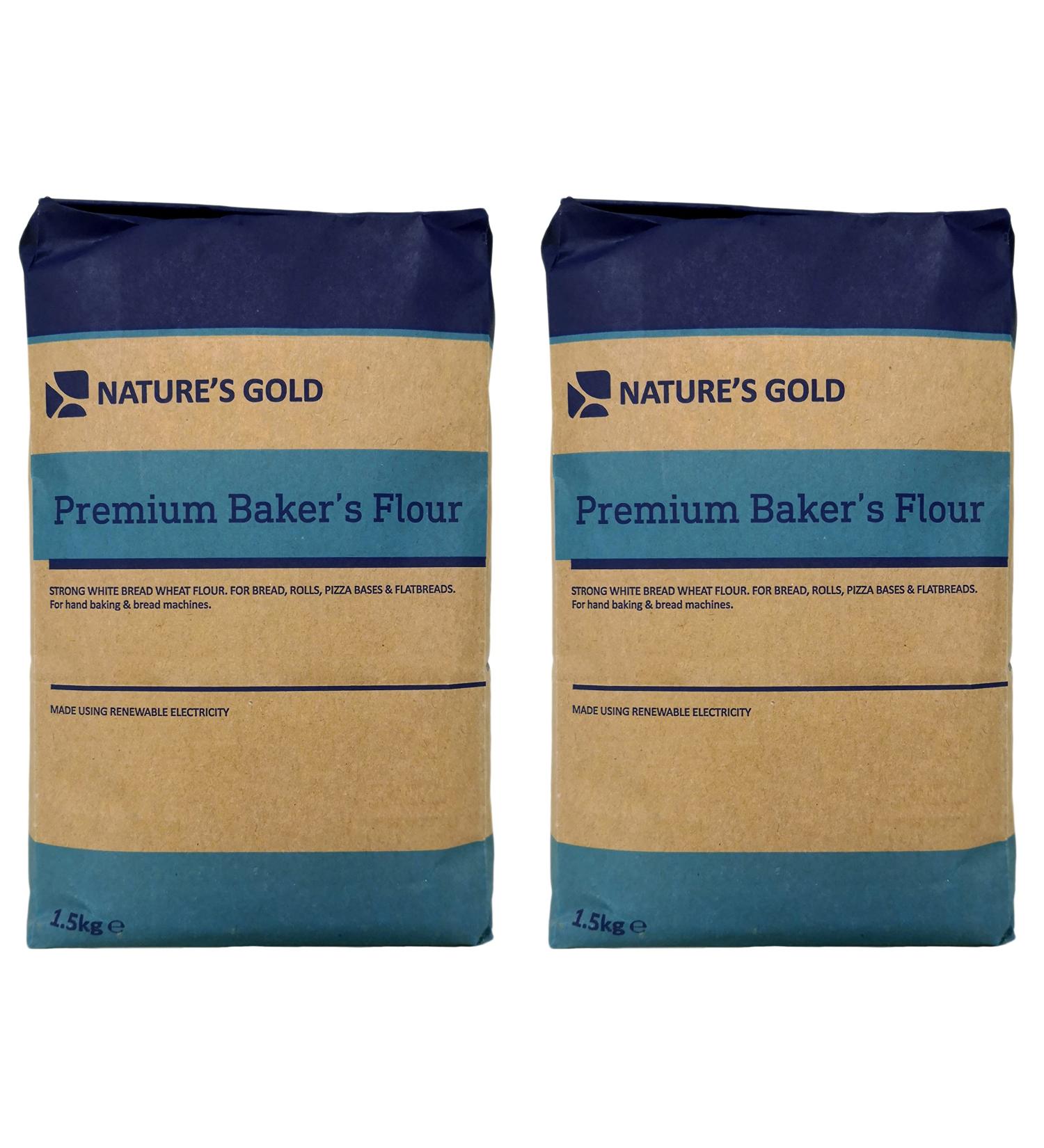 Nature's Gold Premium Baker's Strong White Bread Flour 1.5kg (Pack of 2) - Buy Online on SooperMarket.com