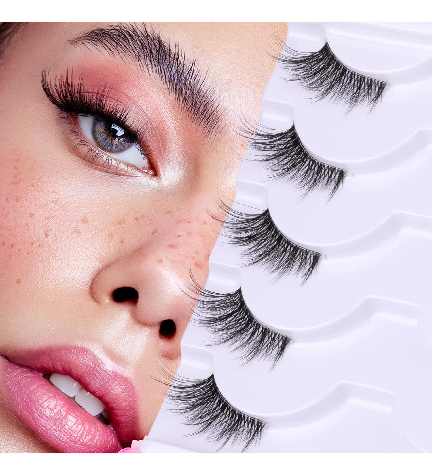 Natural Look Wispy 3/4 False Eyelashes - Handmade Soft Reusable Lashes Pack - Buy Online on SooperMarket.com
