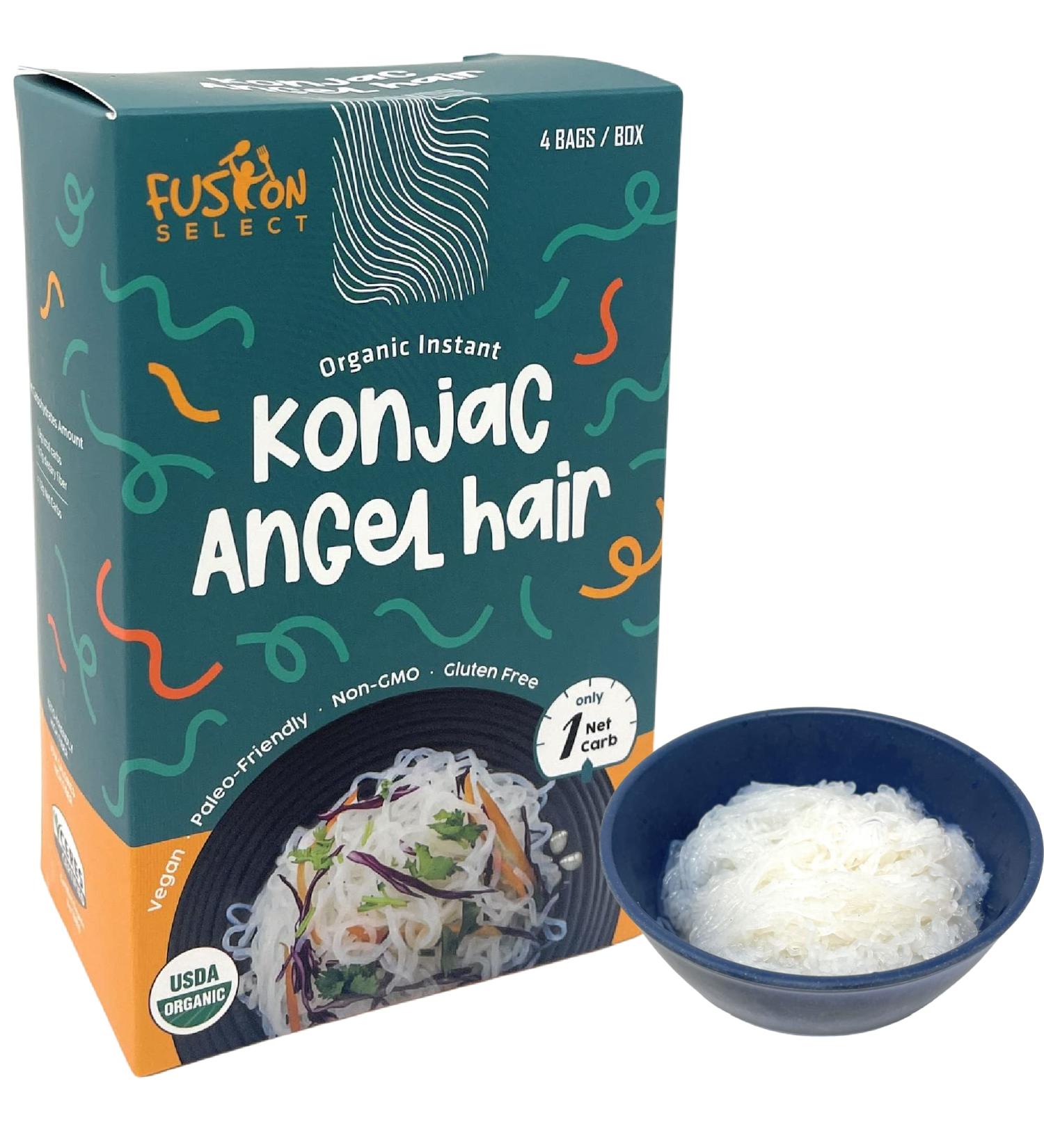 Organic Konjac Noodles - Shirataki Plant-Based Substitute - Vegan Keto Paleo-Friendly - Low-Carb & Low-Calories - 4 Pack Angel Hair Noodles - Buy Online on SooperMarket.com