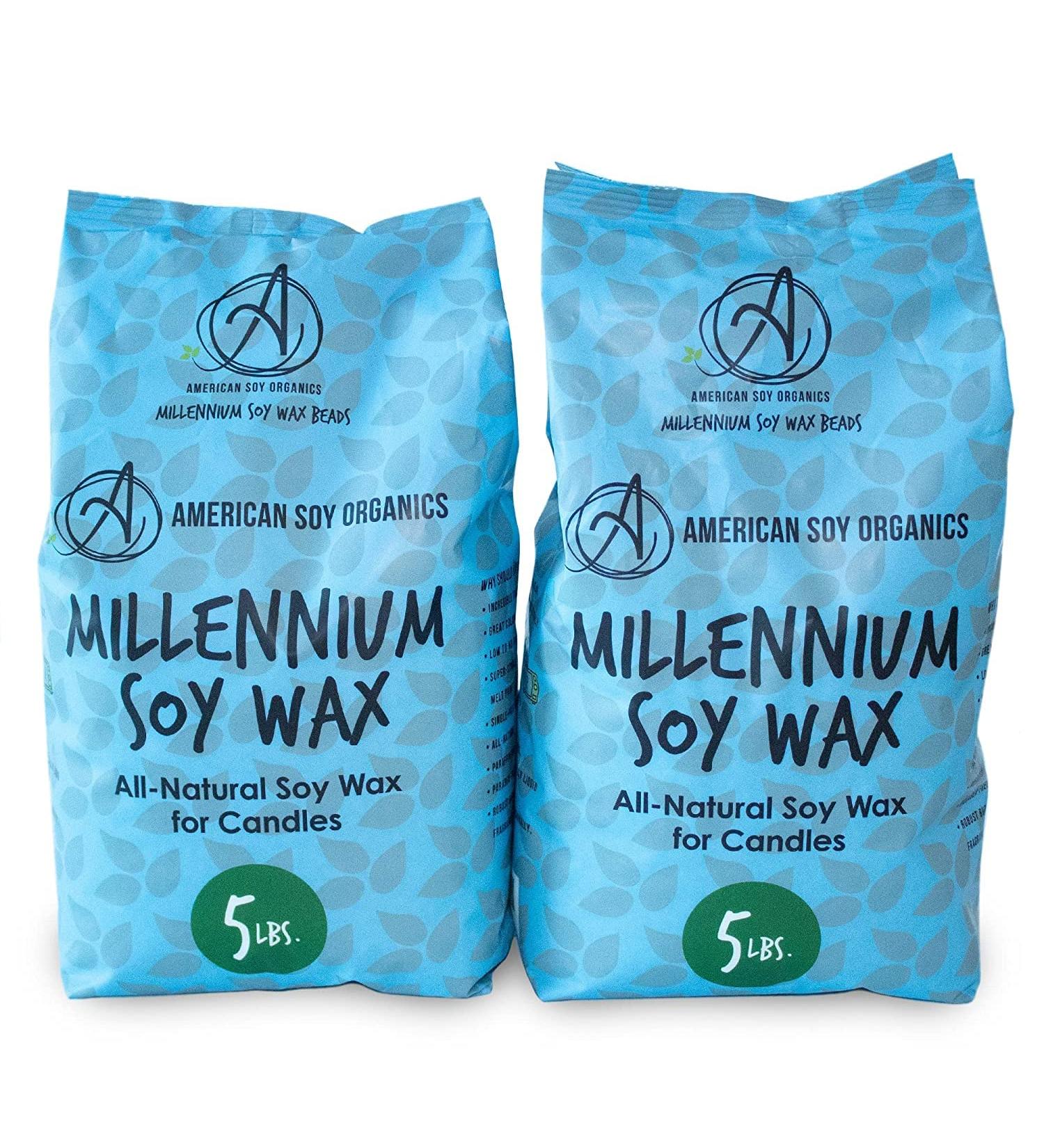 American Soy Organics Millennium Wax - 10 lb Natural Soy Wax for Candle Making - Buy Online on SooperMarket.com