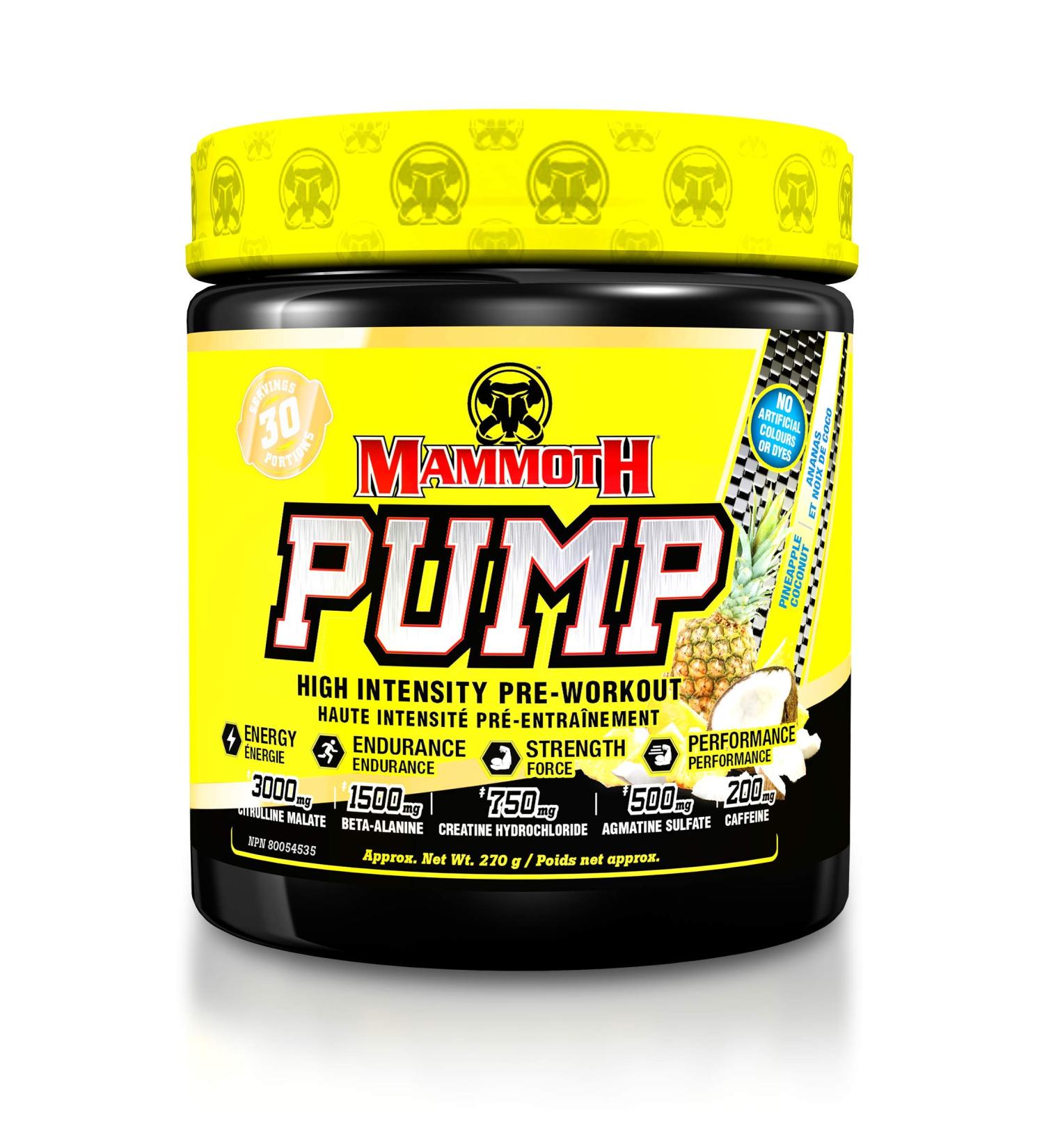 Mammoth Pump 30 serve Pineapple Coconut 270.0 g (Pack of 1) Pineapple Coconut 270.0 g (Pack of 1) - Buy Online on SooperMarket.com