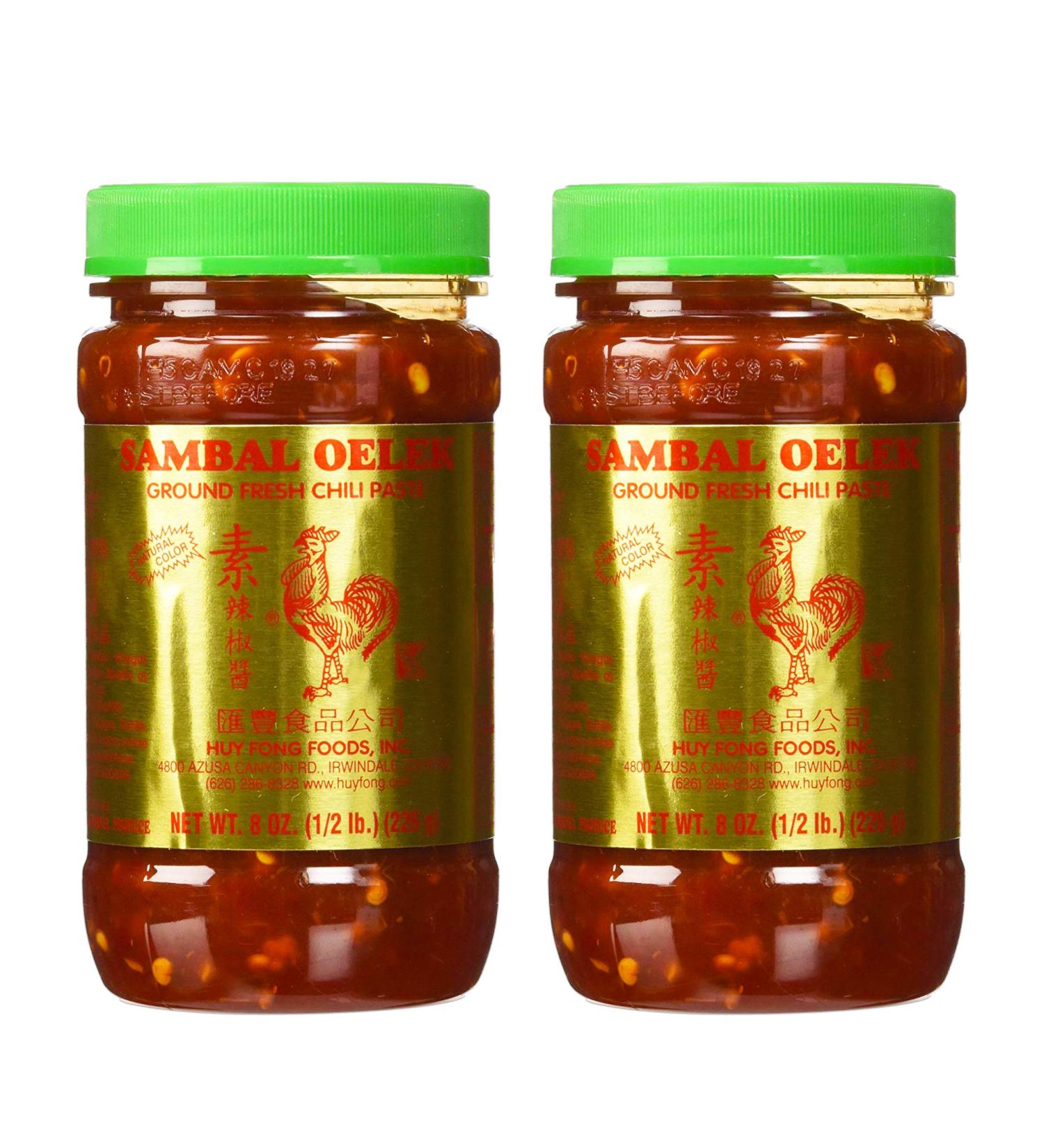 Huey Fong Sambal Oelek Chili Paste 8 Oz (2 Pack) - Authentic Indonesian Chili Paste for Spicy Recipes - Buy Online on SooperMarket.com