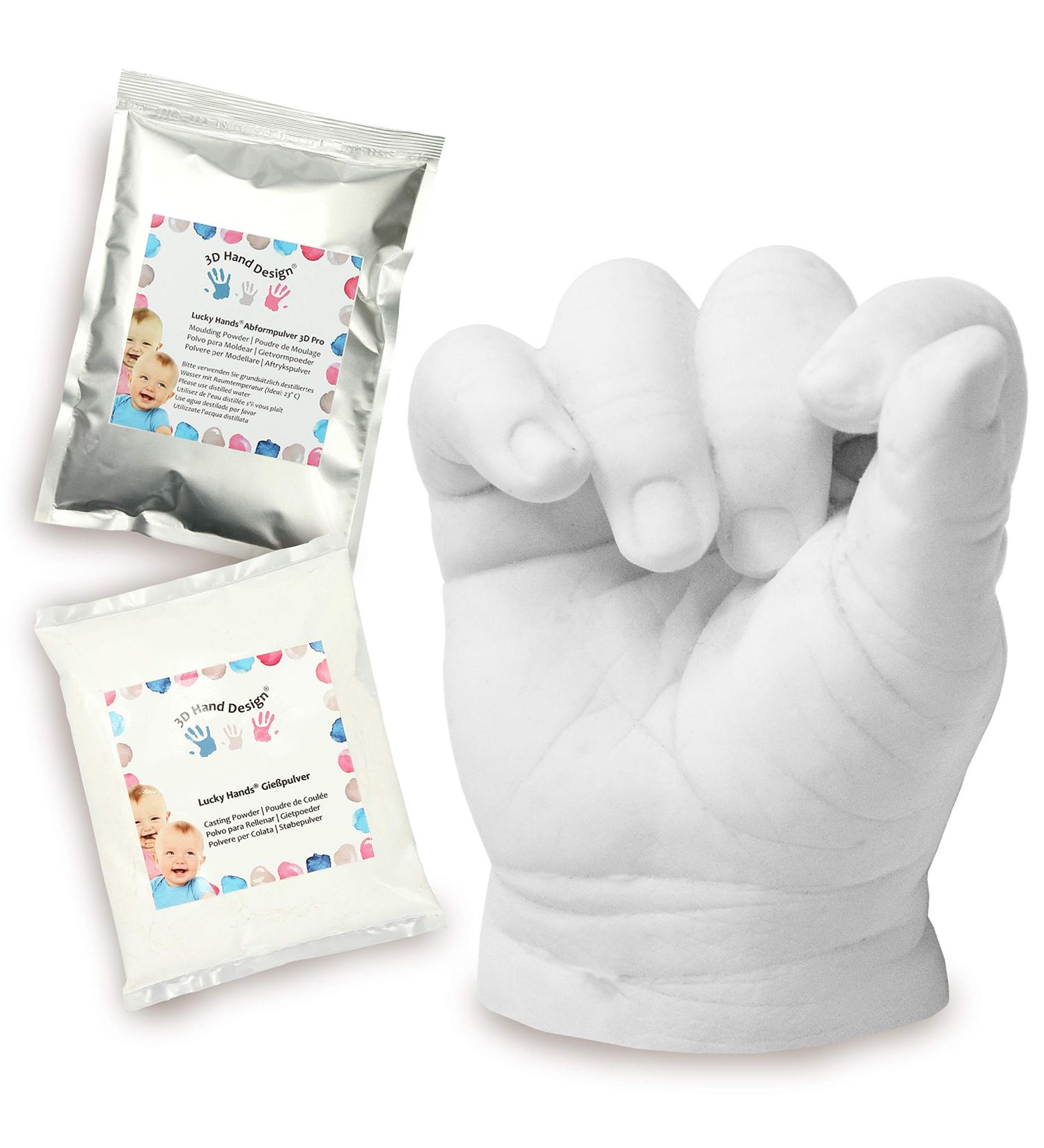 Lucky Hands Baby Hand & Foot Plaster Print Set | Made in EU | Fast Impact Alginate | Perfect Gift for Mother's Day (0-6 Months 2-3 Models) - Buy Online on SooperMarket.com