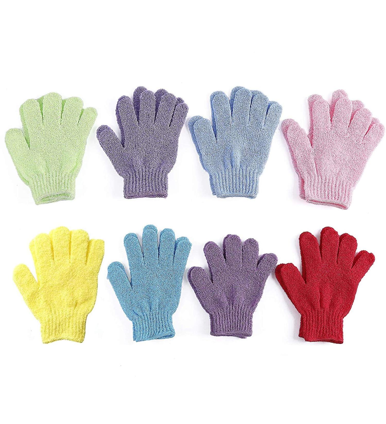 8 Pairs Double Sided Exfoliating Gloves for Body Scrubbing and Spa Massage - Buy Online on SooperMarket.com