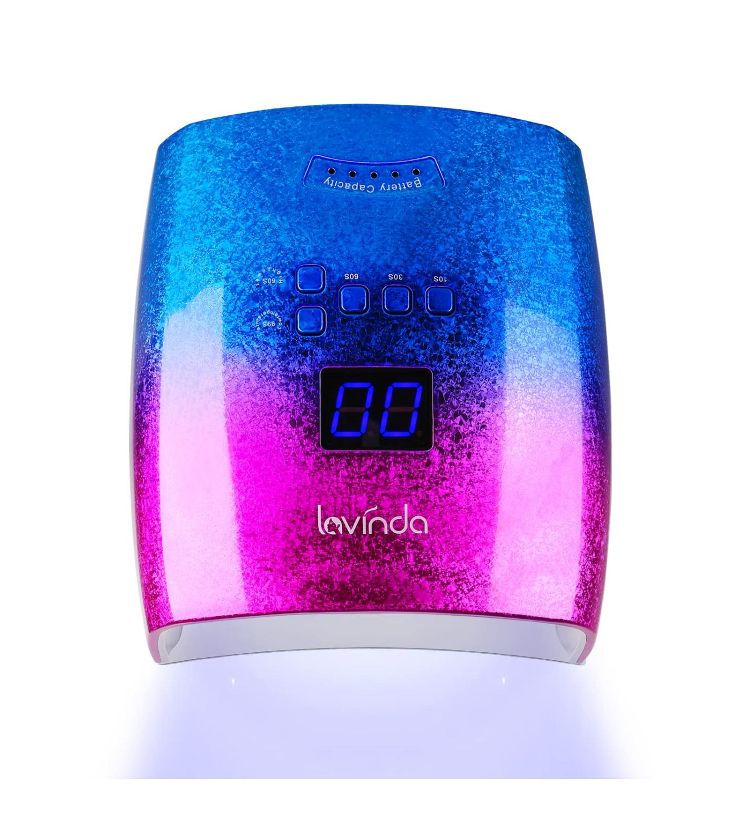 Lavinda 48W Rechargeable UV LED Nail Lamp - Cordless & Wireless Professional Nail Dryer for Acrylic Gel Nails - Multicolor - Buy Online on SooperMarket.com