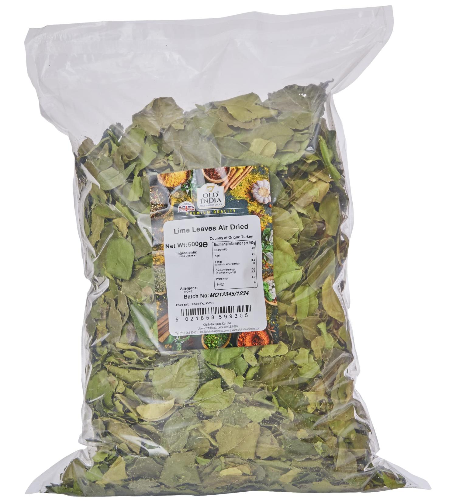 Old India Lime Leaves 500g - Premium Air Dried Lime Leaves for Culinary Delights - Buy Online on SooperMarket.com