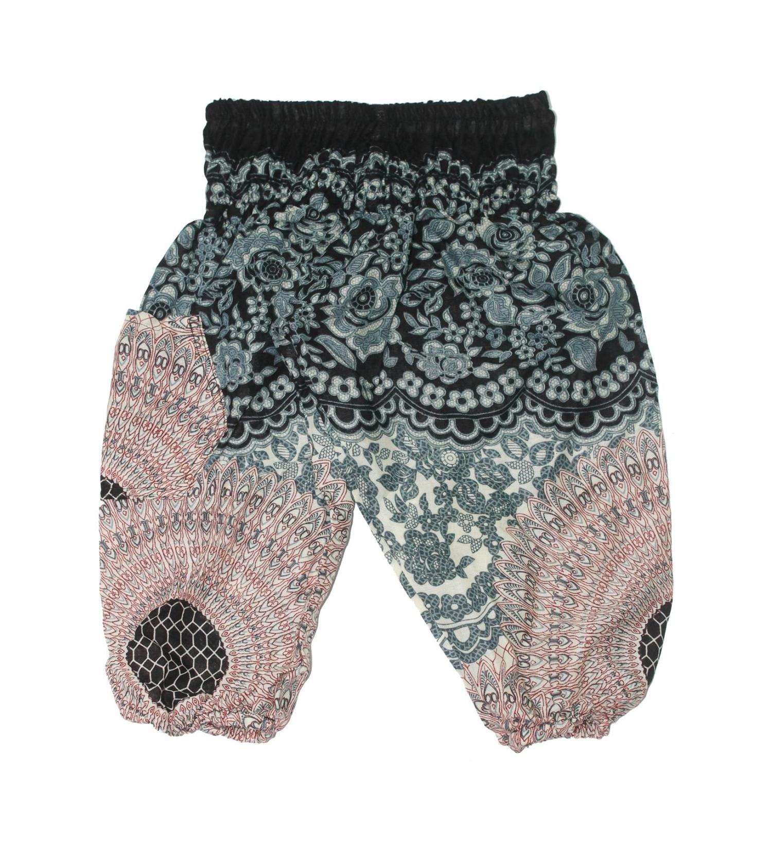 Lofbaz Kids Harem Aladdin Pants 18 Months, Rose Flower White - Bohemian Pirate Style - Buy Online on SooperMarket.com