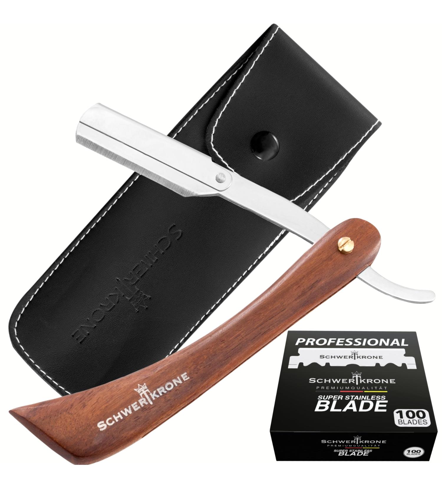 Sword Crown Razor Set - Wooden Handle 100 Derby Blades & Travel Bag | Perfect for Beginners & Advanced Users - Buy Online on SooperMarket.com