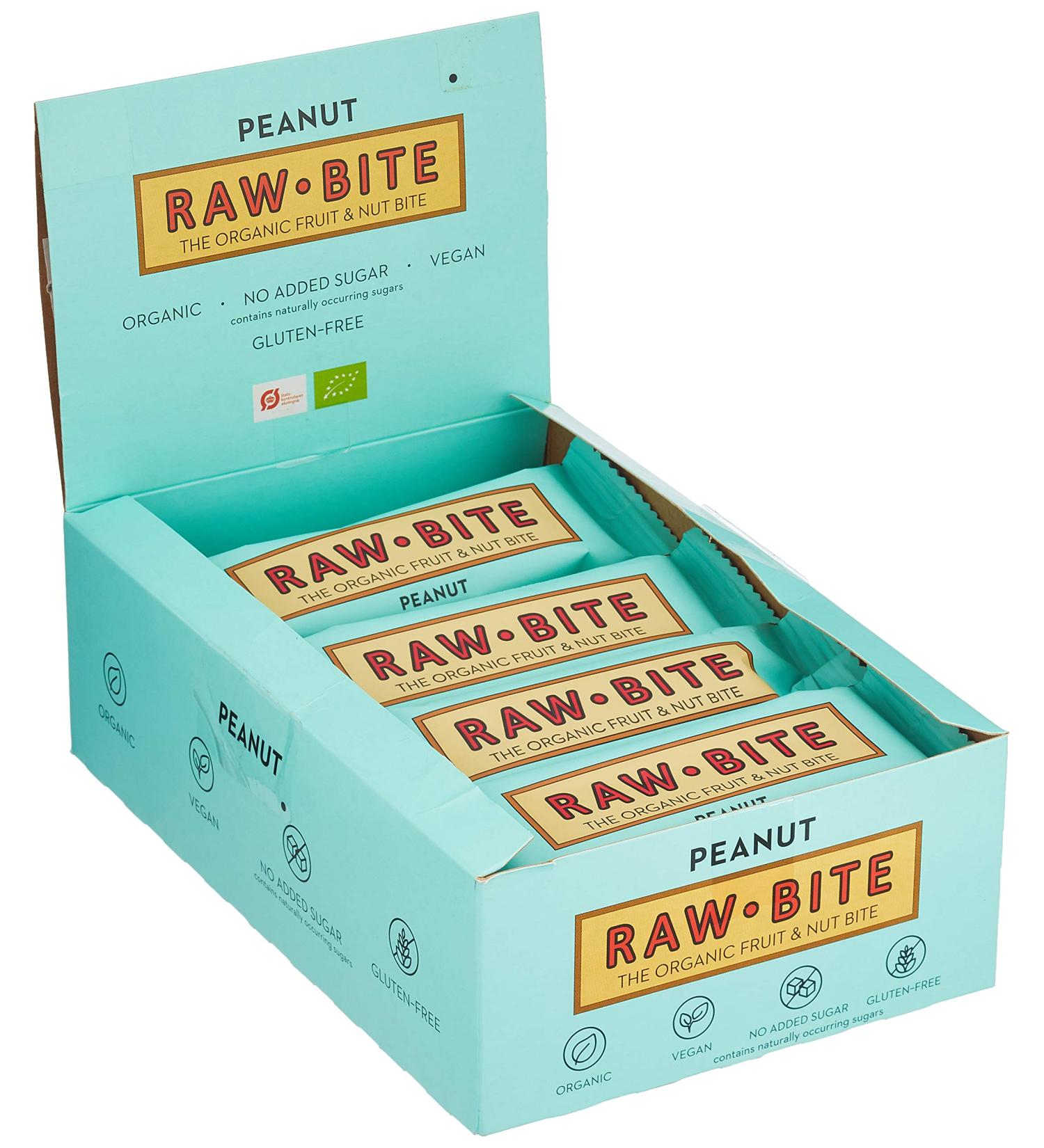 Raw Bite Peanut Raw Food Bars - Pack of 12 (12 x 50g) | Healthy Snack for Energy & Nutrition - Buy Online on SooperMarket.com