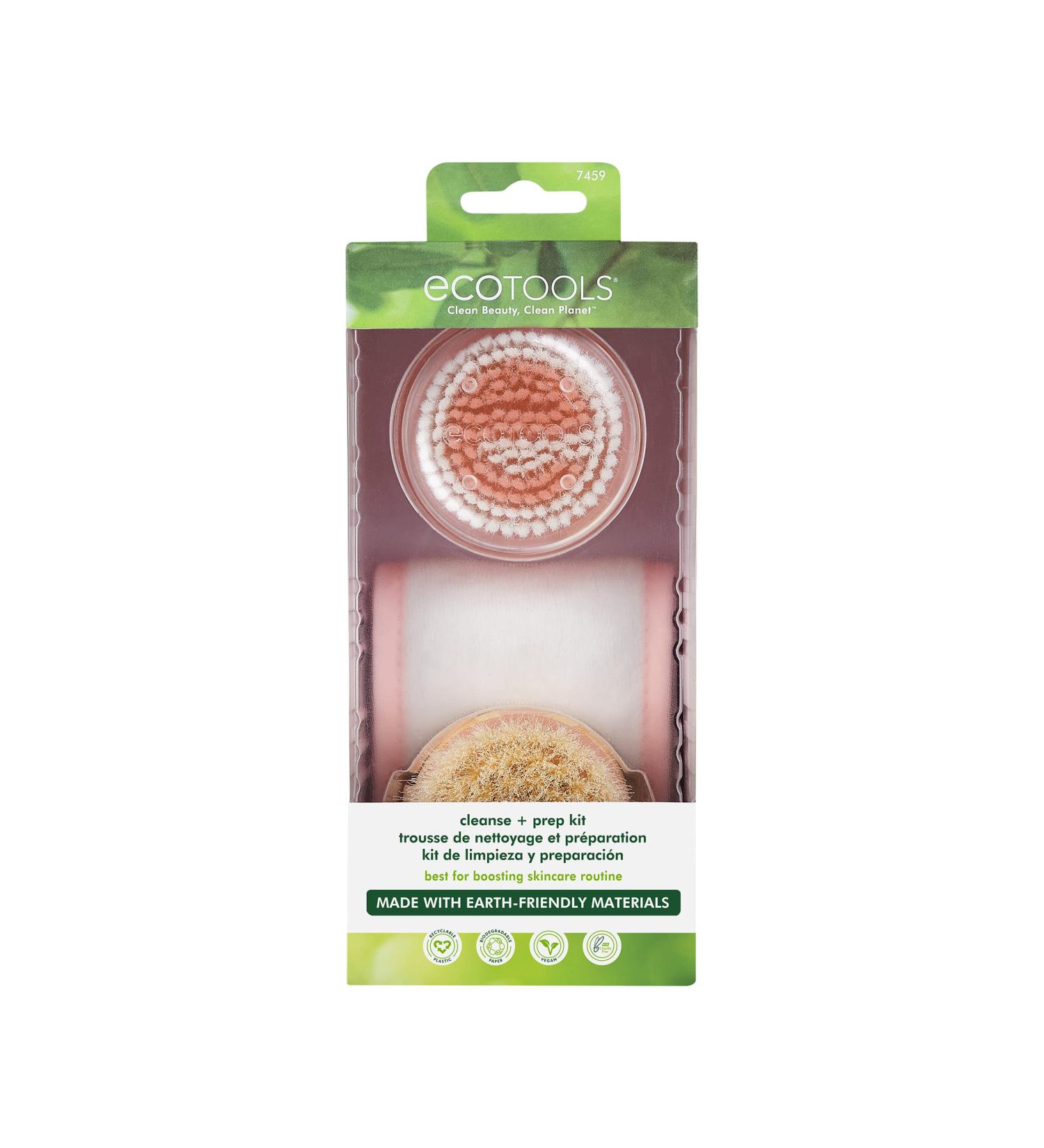 EcoTools Facial Cleanse & Prep Kit: Spa Headband, Cleansing Brush, Dry Brush - Eco-Friendly, Cruelty Free & Vegan - 3 Piece Set - Buy Online on SooperMarket.com