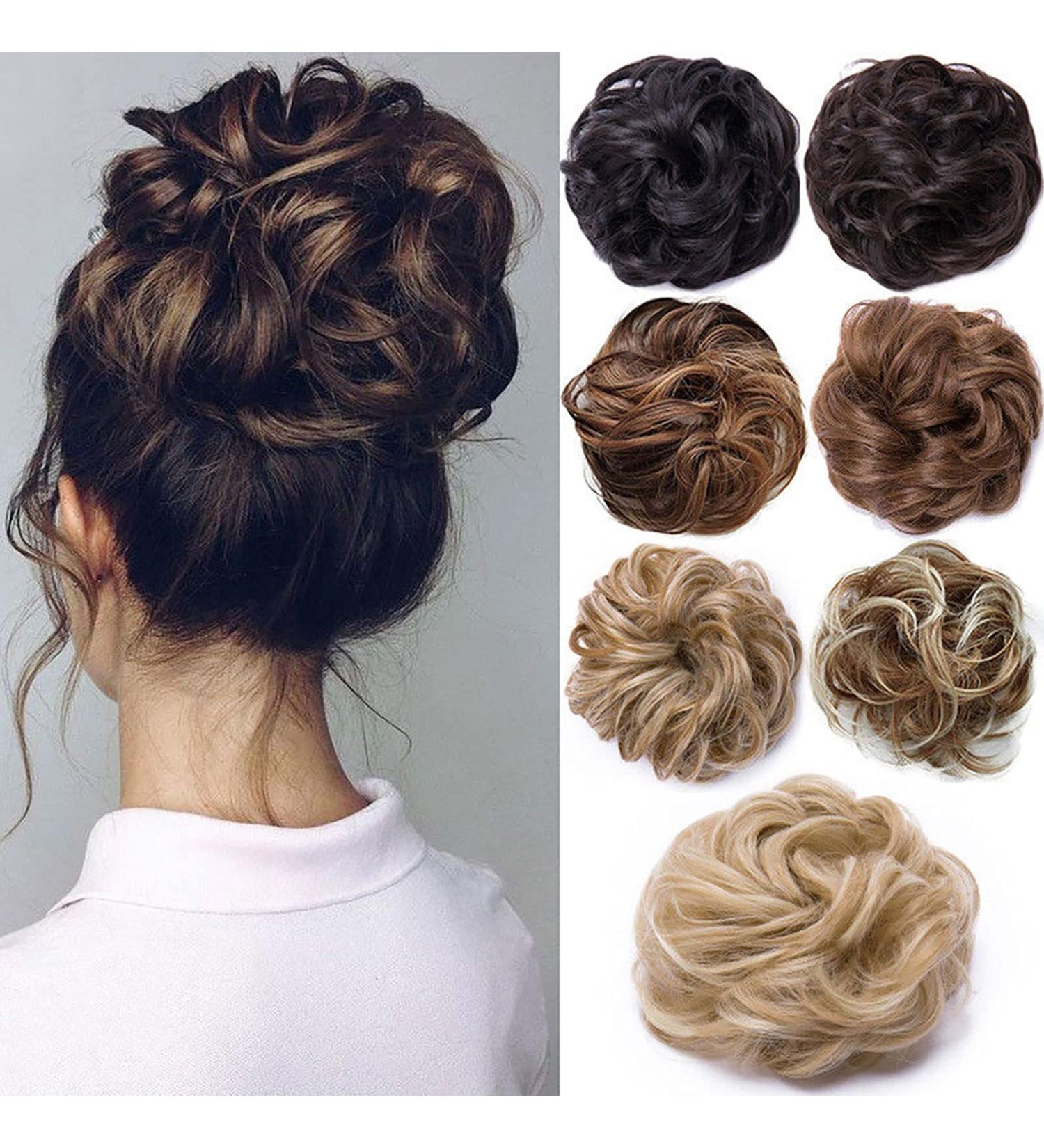 Buy Premium Hair Extensions for Updos | Voluminous Hair Ties in Dark & Light Brown - 45g - Buy Online on SooperMarket.com