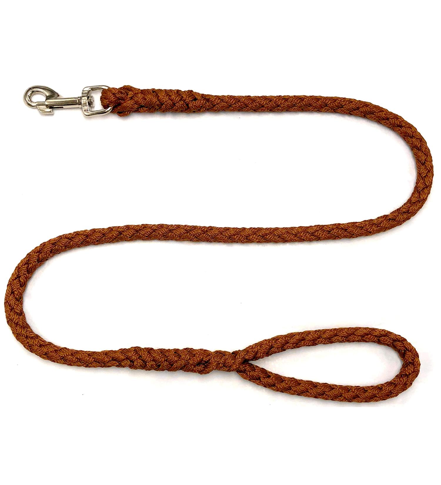 Dog leash large dogs jumbo with hand loop up to 80 kg / guide leash / practice line / training line very stable 17 colors (1m brown) 1m brown