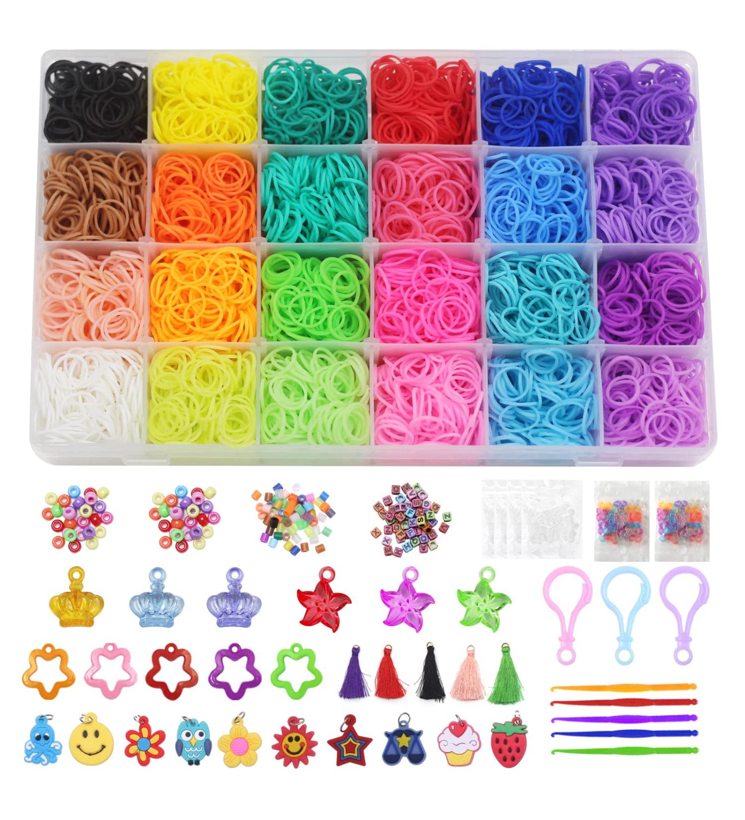 WIVOWI 5800+ Loom Bands Bracelets Making Kit - 24 Colors Premium Quality Rubber Bands Refill Kit for Kids DIY Gift - Buy Online on SooperMarket.com