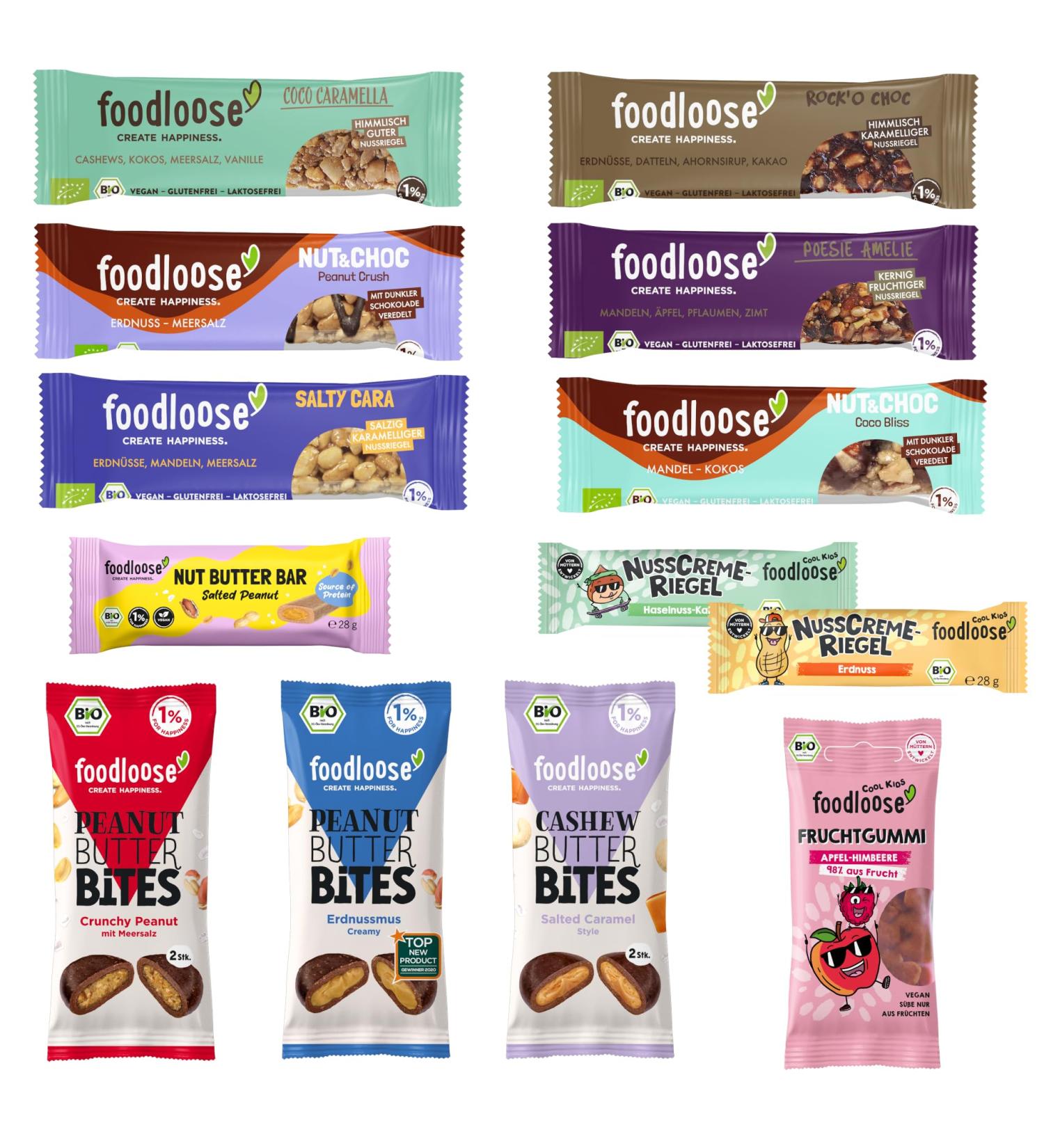 Foodlose Bestseller Package: 13 Organic Snacks - Vegan Gluten & Lactose-Free Delicious Mix! - Buy Online on SooperMarket.com