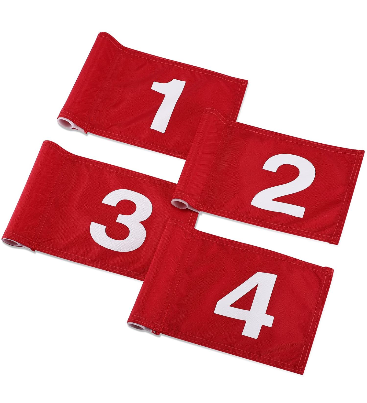 Tobwolf 4PCS Portable 15x22cm Golf Flags for Putting Green - 420D Nylon Practice Targets with Numbered Pins - Indoor/Outdoor Use - Buy Online on SooperMarket.com