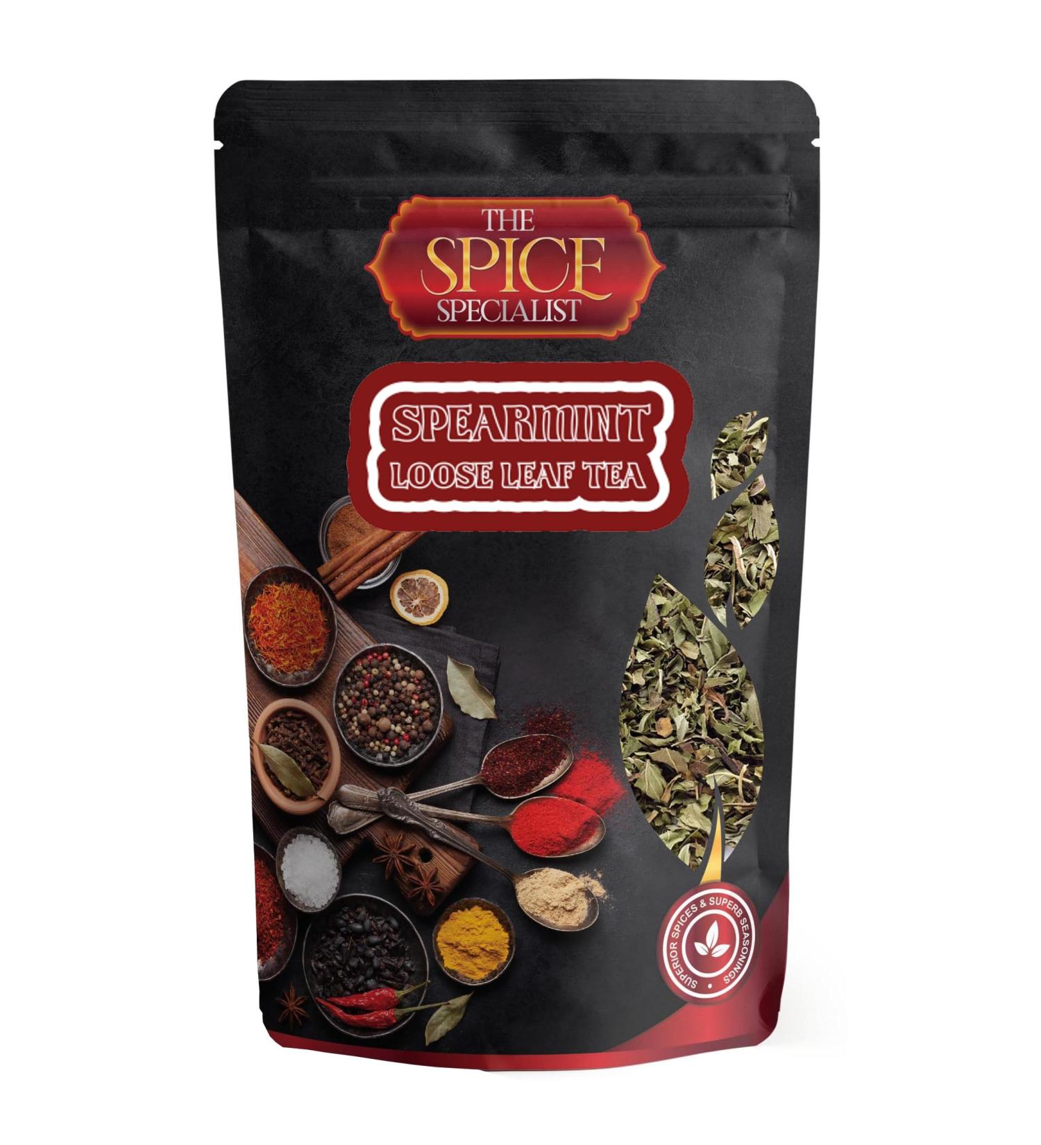 Spearmint Loose Leaf Tea 125g in Resealable Pouch | 100% Pure Dried Spearmint Refreshing & Fragrant (125g Pouch) - Buy Online on SooperMarket.com