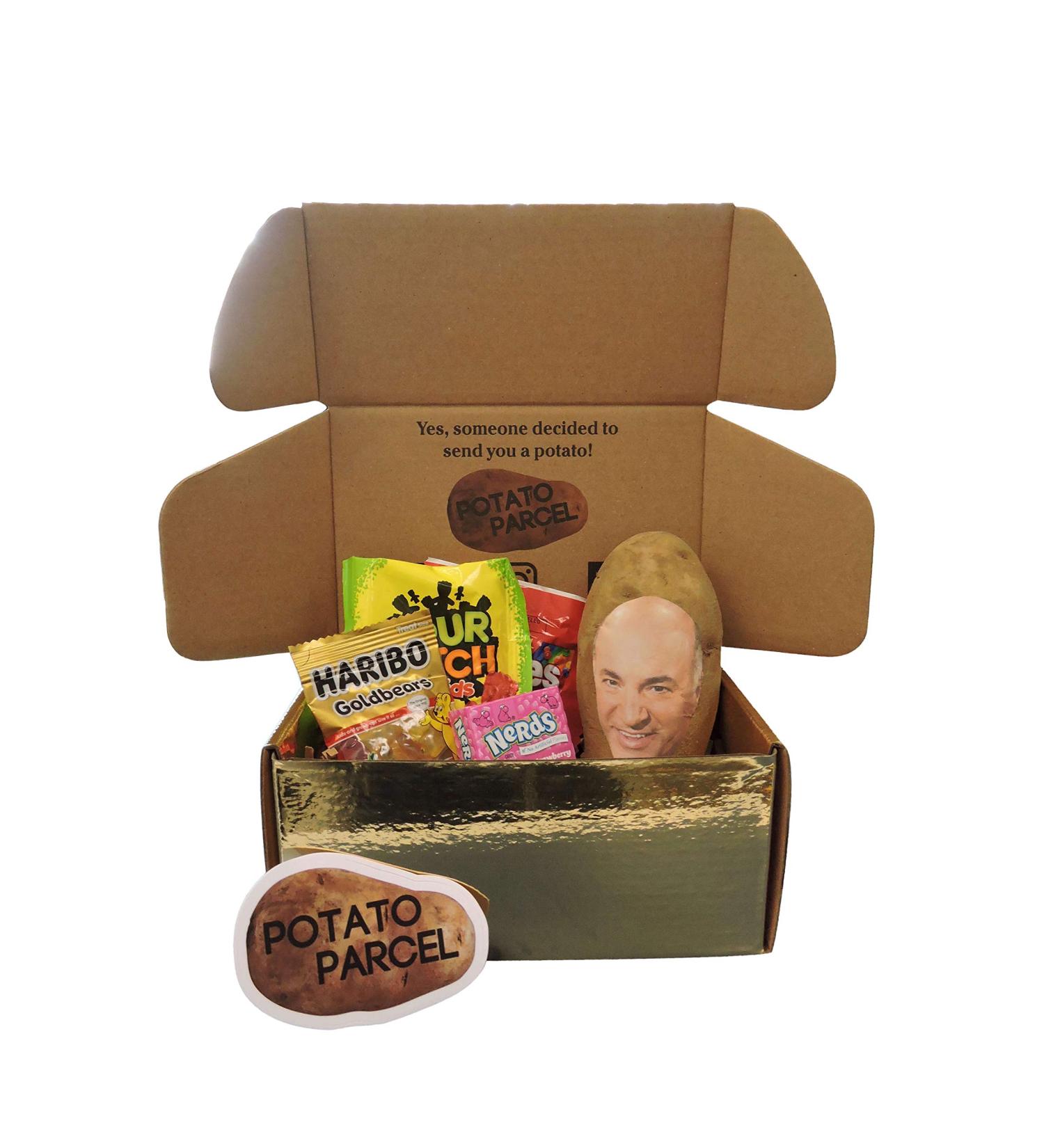 Personalized Potato Gift Bundle with Candy and Gold Surprise Box - Seen on Shark Tank! - Buy Online on SooperMarket.com