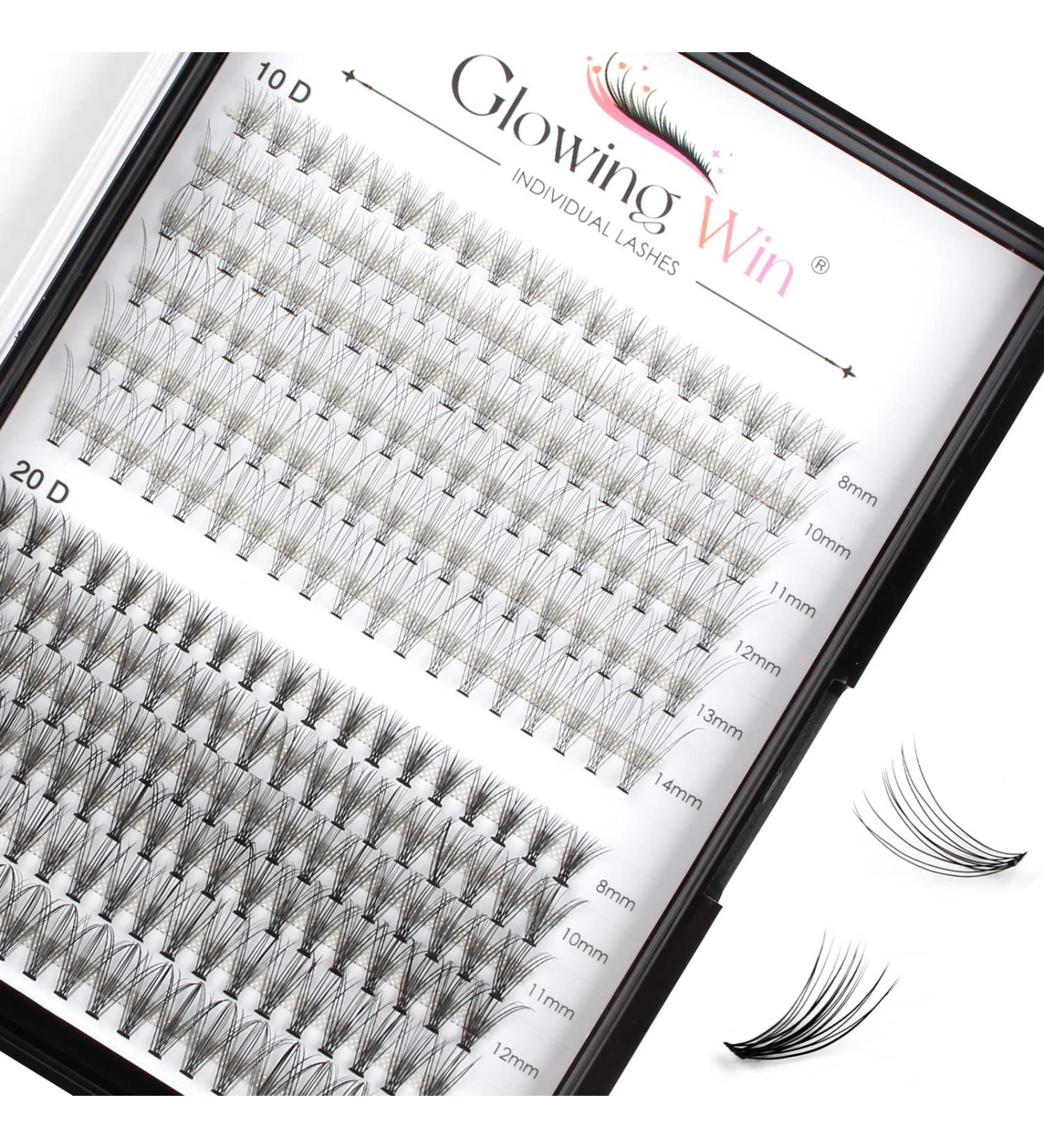 Glowing Win Cluster Individual Lashes - 120 PCs DIY Natural Eyelash Extensions (0.07D + 20D Mix 8-14mm) - Perfect for Home Use - Buy Online on SooperMarket.com