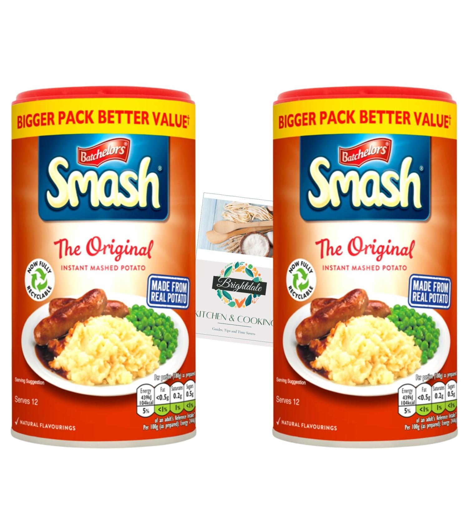 Instant Mash Bundle with Batchelors Smash Original Mash Potato 360g 2 Pack + Brightdale Kitchen Booklet - Buy Online on SooperMarket.com