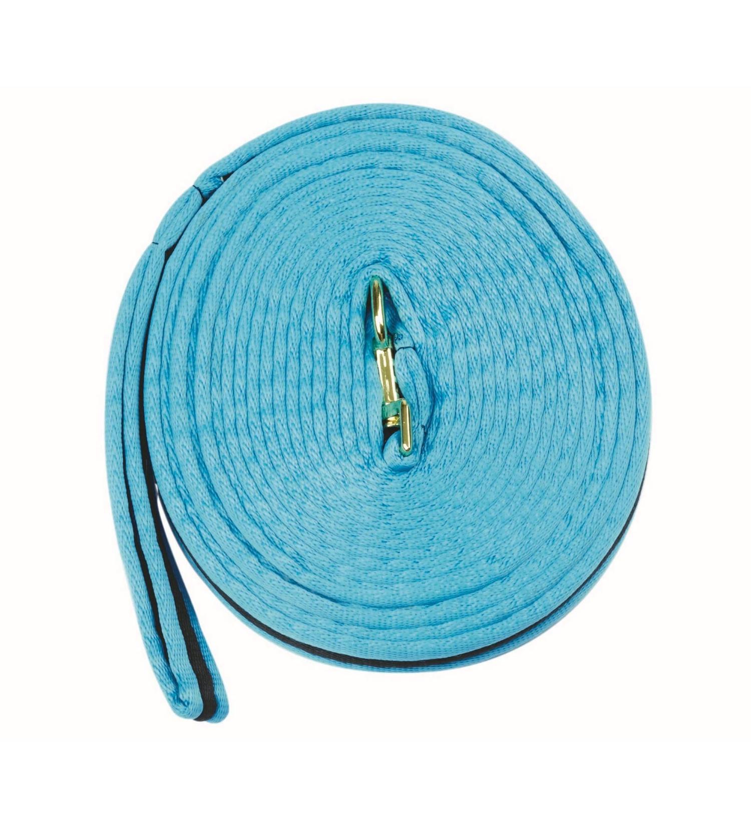Kincade Brights Two Tone Padded Lunging Rein - Aqua/Black - 26' | Quality Training Equipment - Buy Online on SooperMarket.com