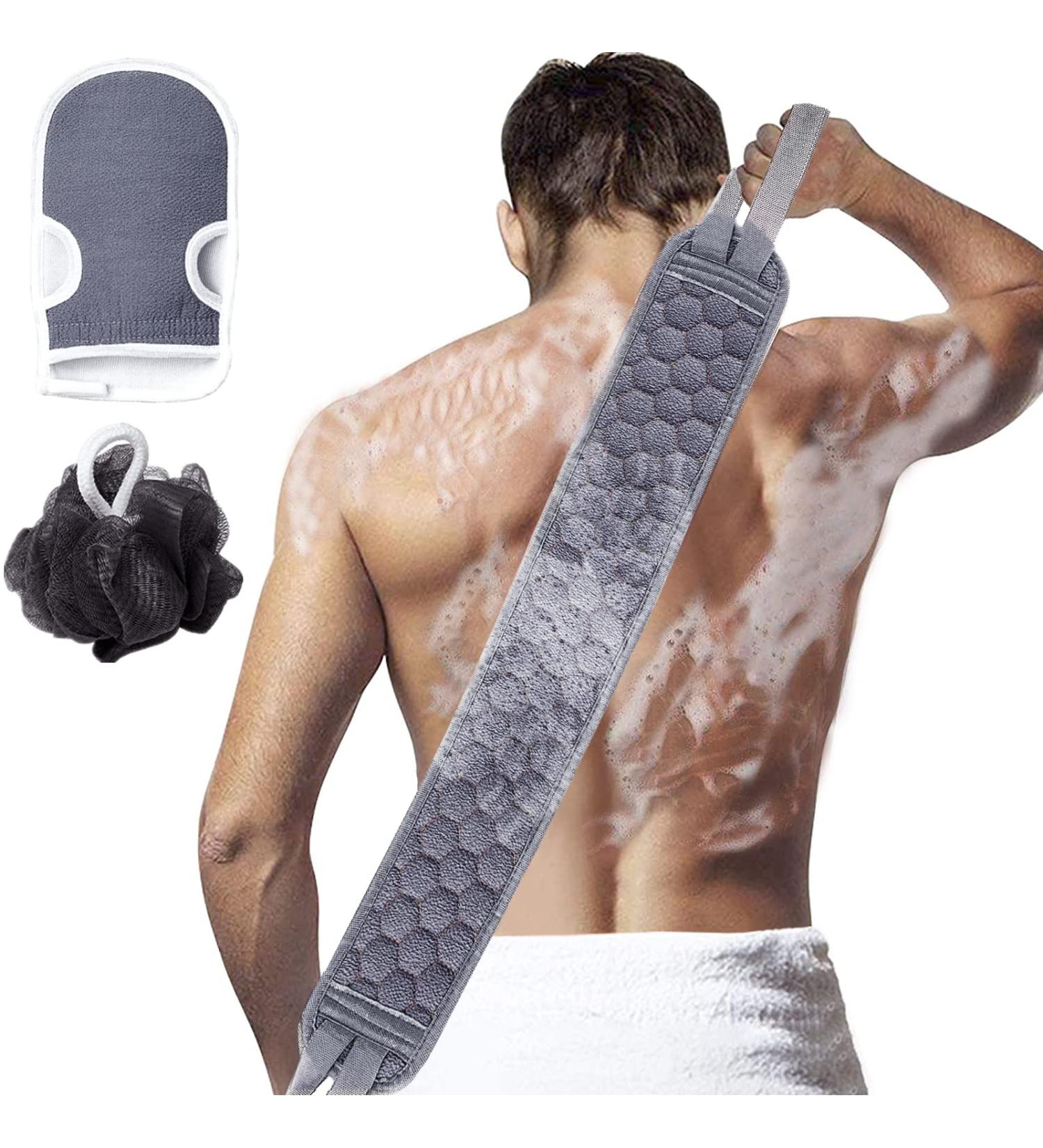 S&R PLKOP Exfoliating Body Scrubber Set - Back Scrubber, Bath Glove, Loofah Sponge - Deep Clean and Revitalize Skin - 3-Pack Grey - Buy Online on SooperMarket.com