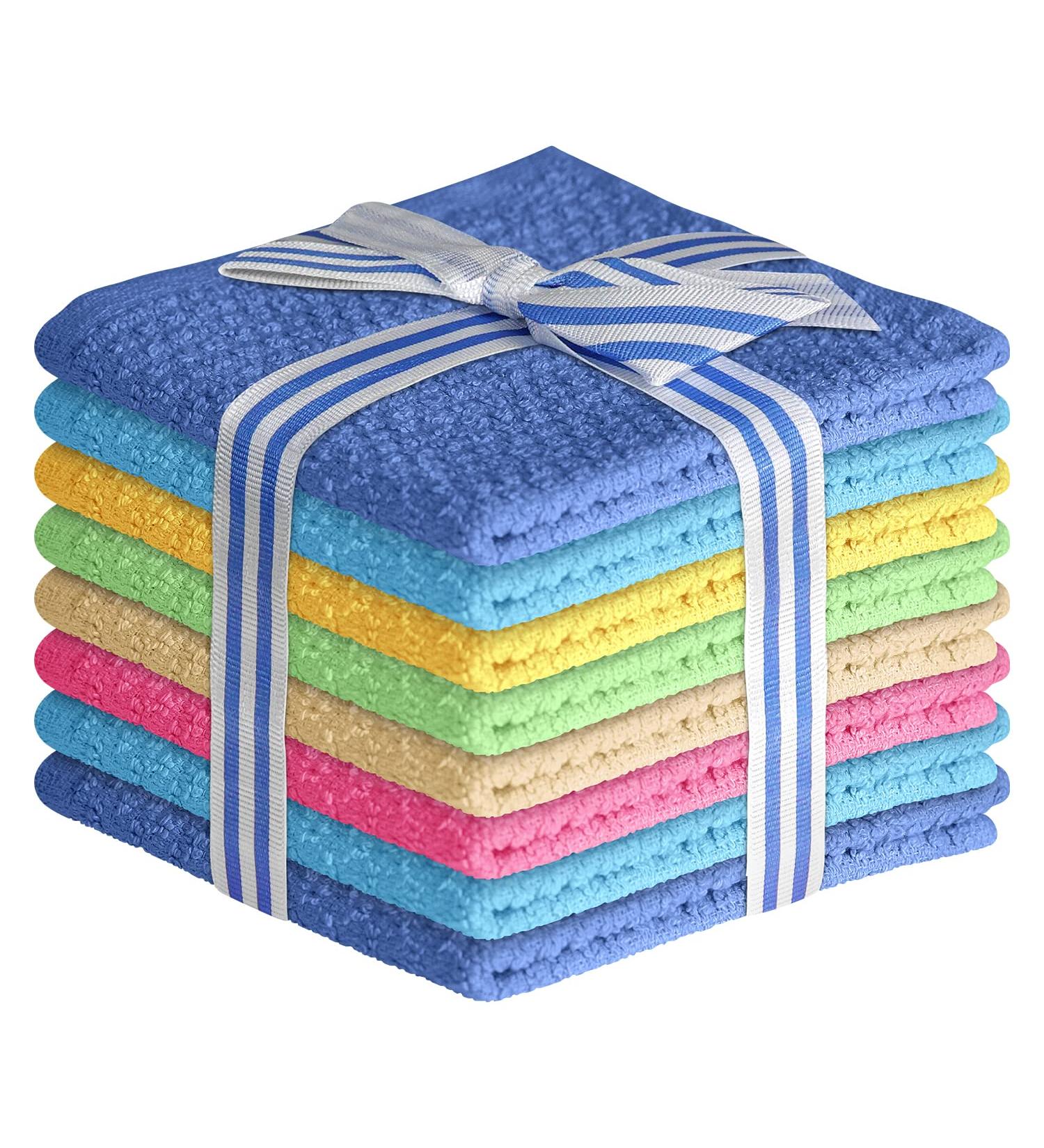 Elaine Karen 100% Cotton Washcloths - 8pc Set (Colors Vary) - 8 Pack - Buy Online on SooperMarket.com