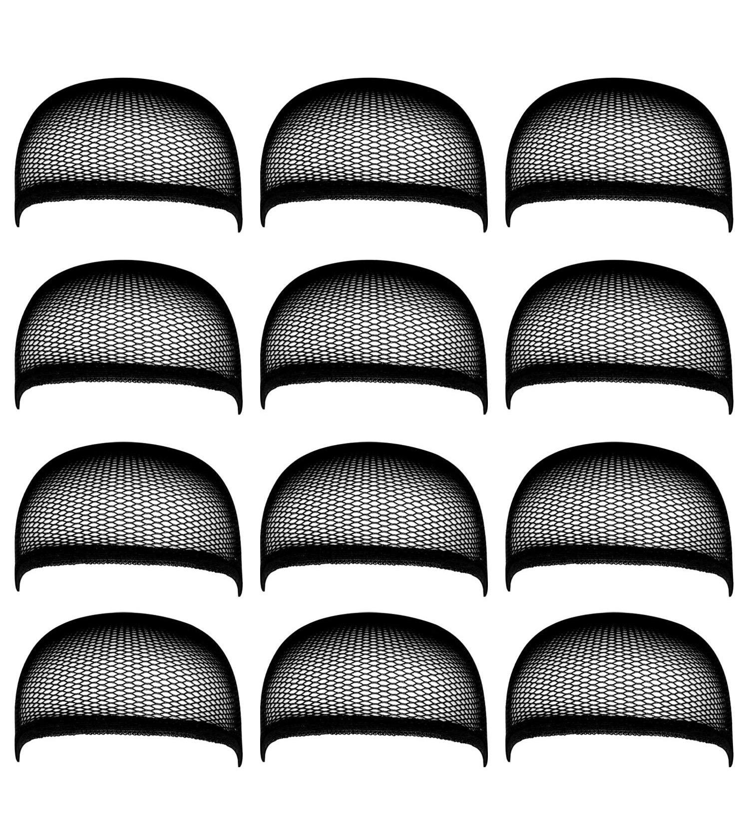 Blisstime Pack of 12 Black Wig Cap Open End Mesh Net Liner Weaving Cap - Buy Online on SooperMarket.com