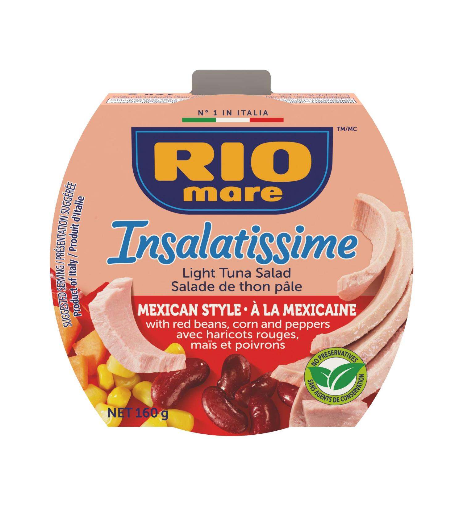 Rio Mare - Insalatissime Tuna Salad - Mexican Style - Ready to Eat Light Tuna Salad High in Protein No Preservatives 160g Mexican Style Salad - Buy Online on SooperMarket.com