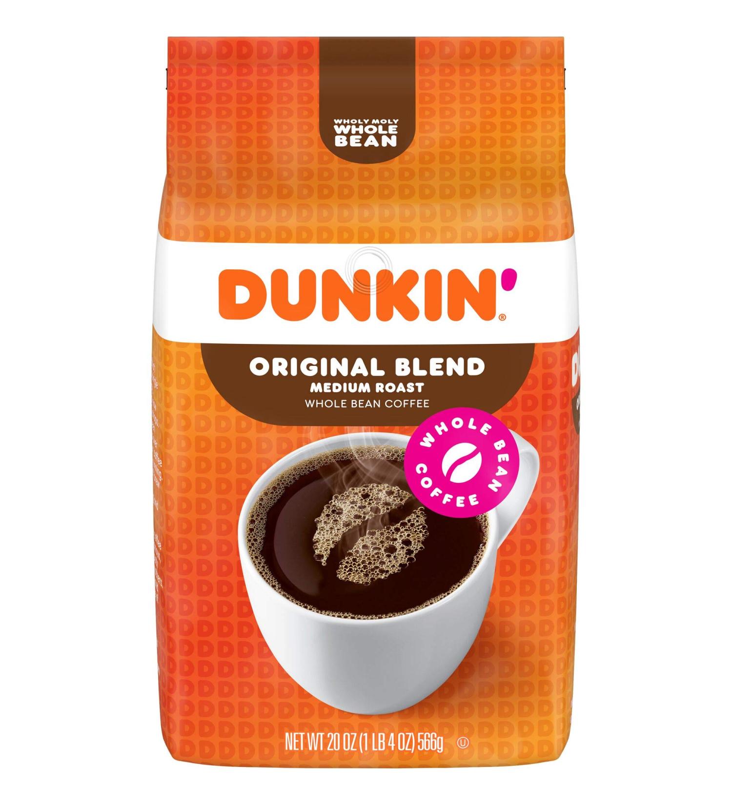 Dunkin' Original Blend Medium Roast Whole Bean Coffee - 20 oz - Premium Flavor - Buy Online on SooperMarket.com