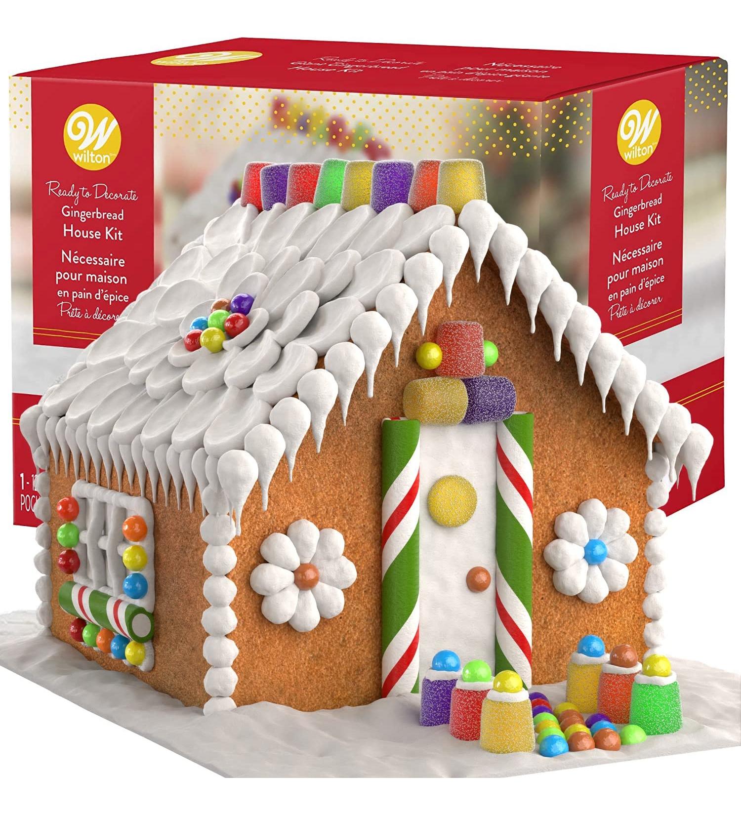 BIG Pre-Baked & Pre-Assembled Gingerbread House Kit - Christmas Fun Activity with Cookies, Candies, Icing, and Candy Cups Included - Buy Online on SooperMarket.com
