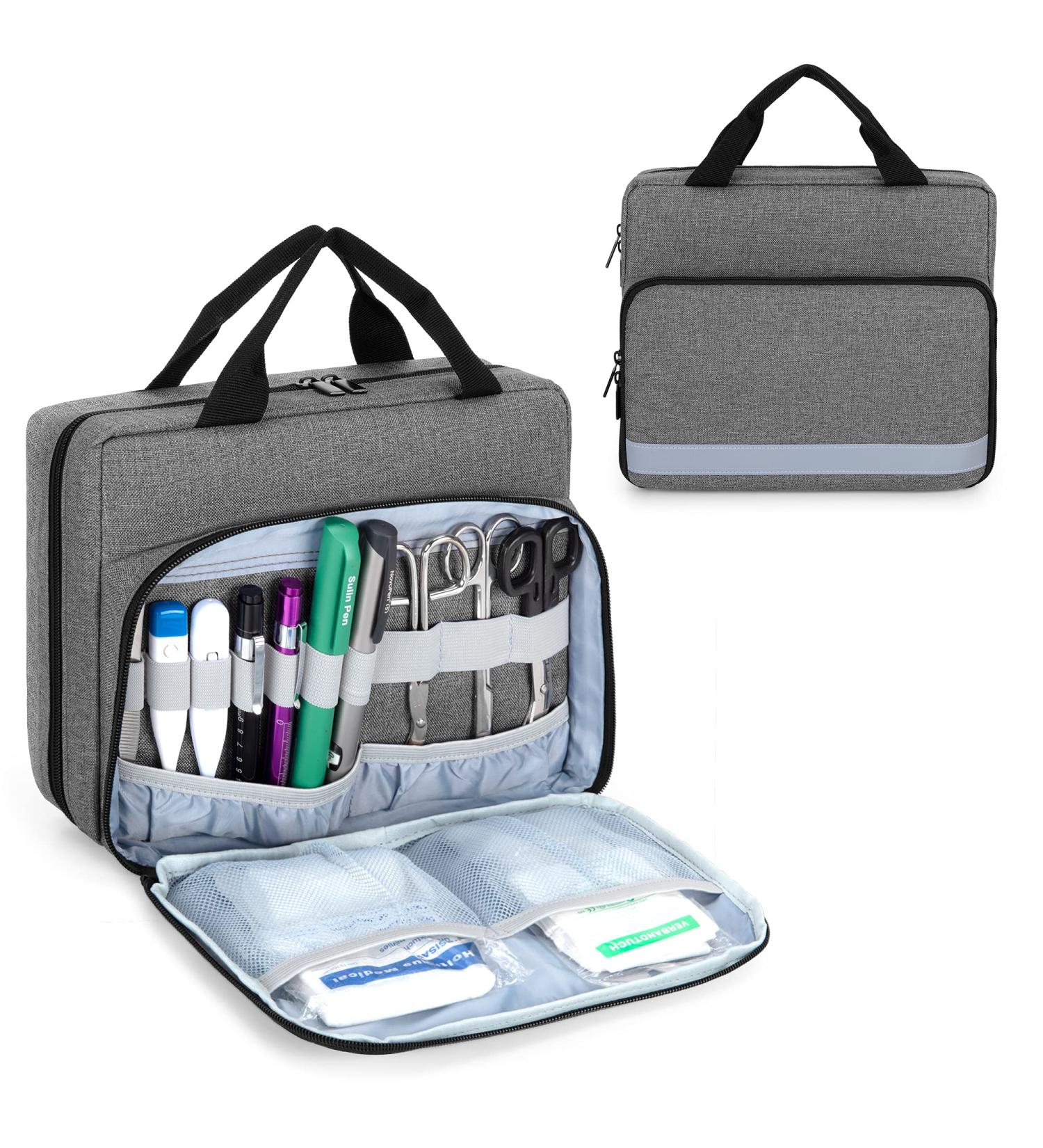 Trunab Padded Stethoscope Case Small First Aid Kit Bag Empty Hold Two Stethoscopes Compatible with 3M Littmann/MDF/ADC Ideal for Home Car Camping and Hiking Grey - Buy Online on SooperMarket.com