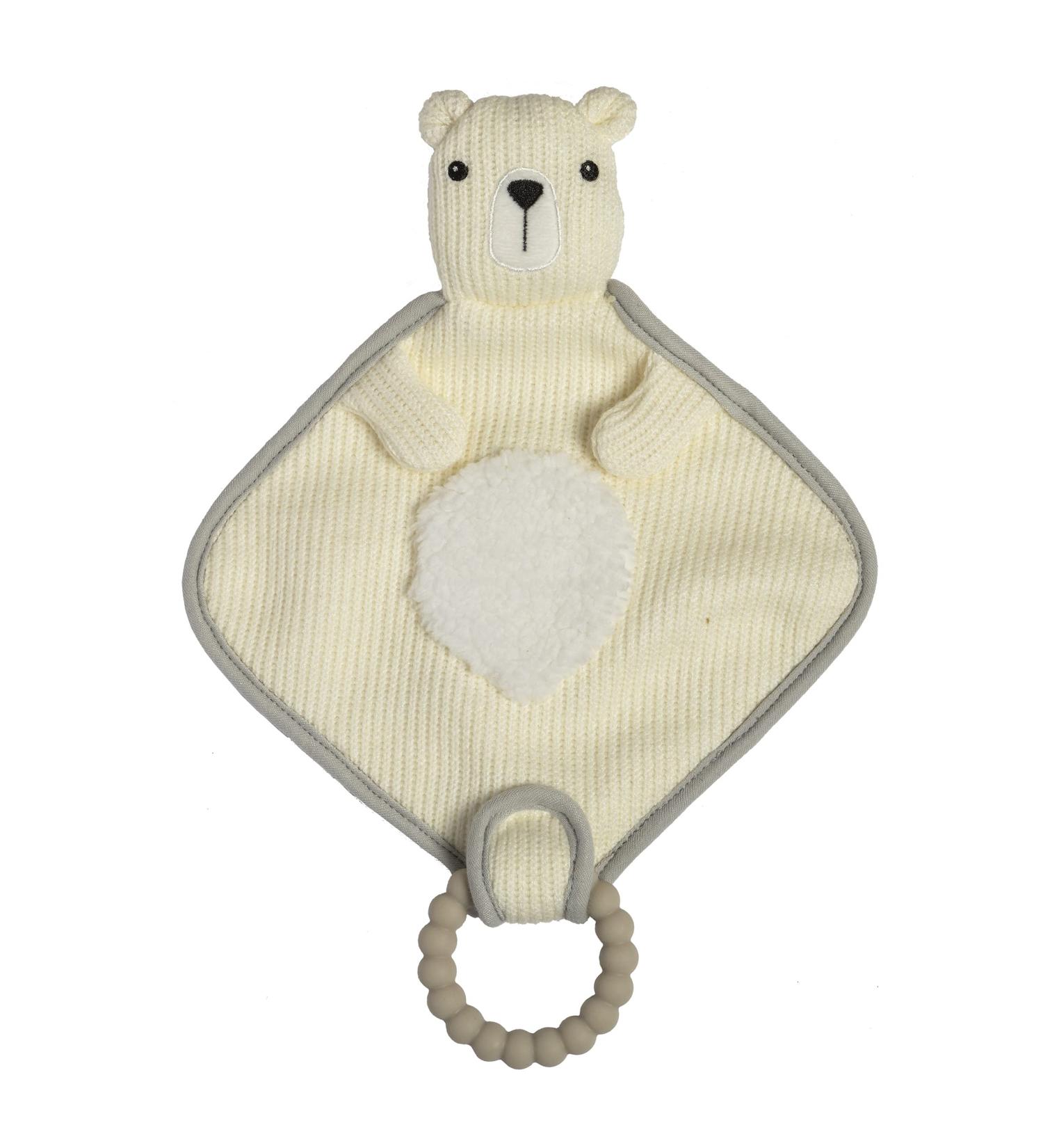Mary Meyer Knitted Nursery Lovey with Silicone Teether - 10 Polar Bear - Buy Online on SooperMarket.com