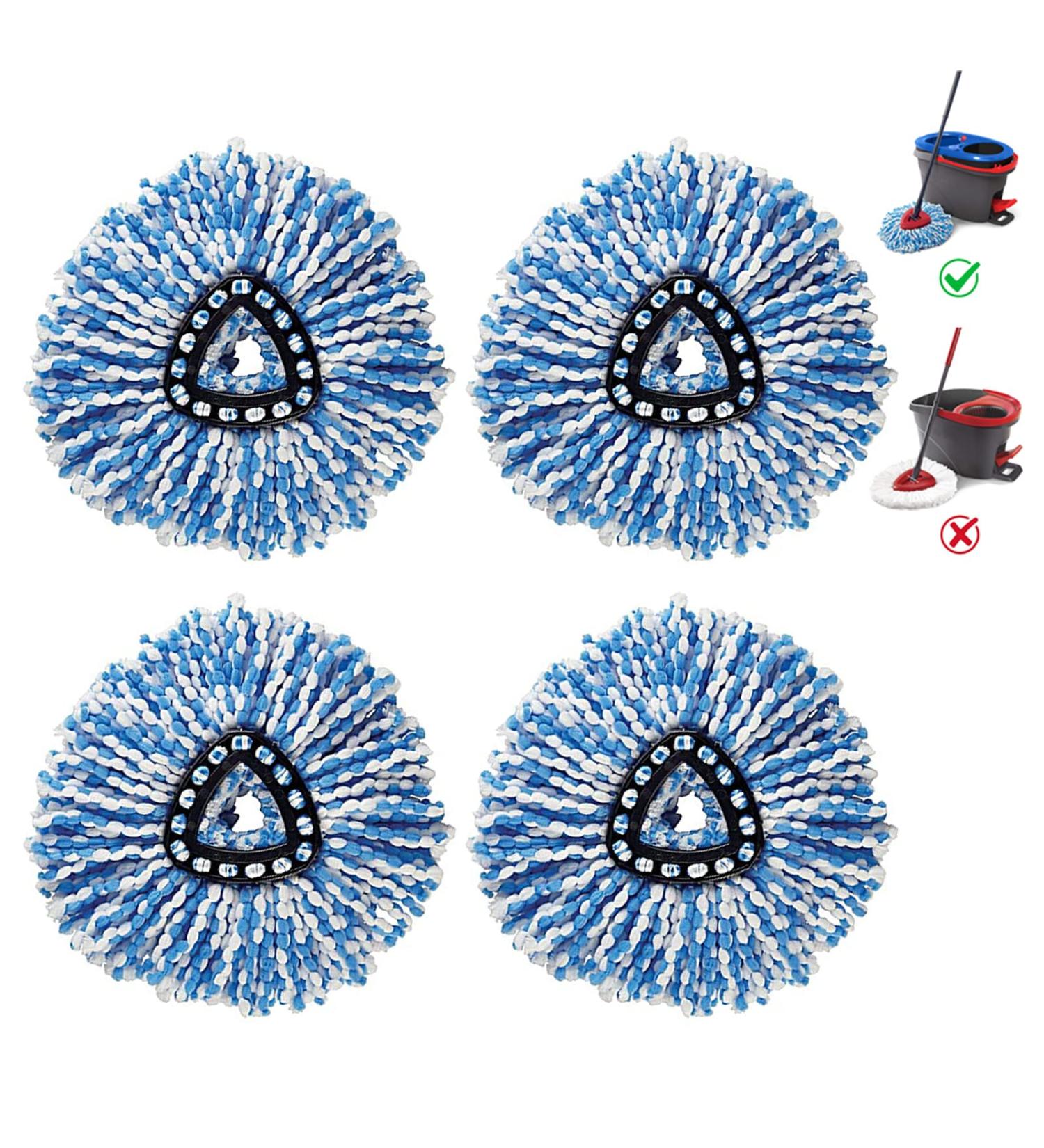 4 Pack Mop Head for EasyWring Spin Mop Refill - New Version Replacement - Buy Online on SooperMarket.com