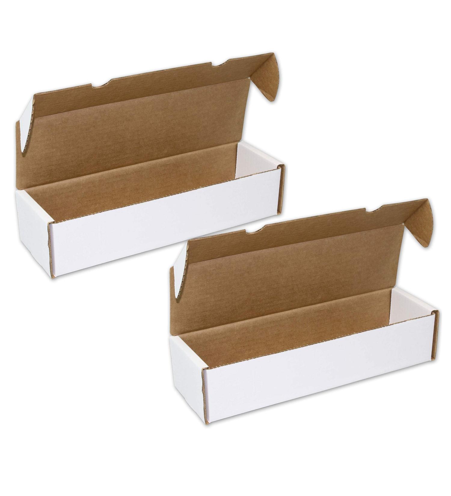 2 Boxes - BCW 1000 Count - Corrugated Cardboard Gaming Storage Box - Trading Card Collecting Supplies