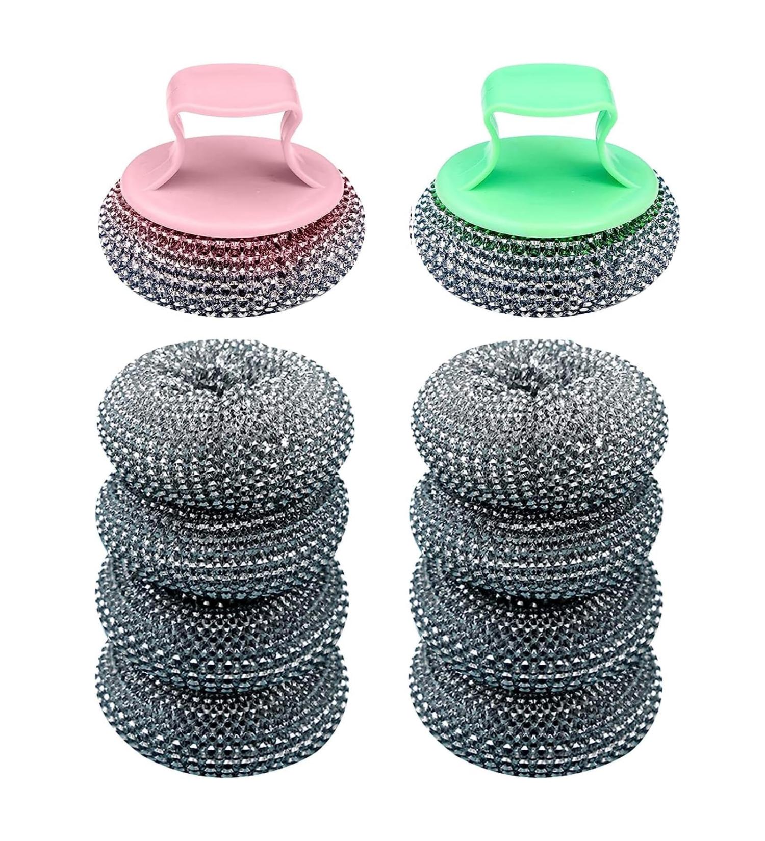 10-Pack Stainless Steel Sponge Pot Cleaner Durable Steel Wool & Sponge for Dishes Pans & Kitchen Cleaning - Buy Online on SooperMarket.com