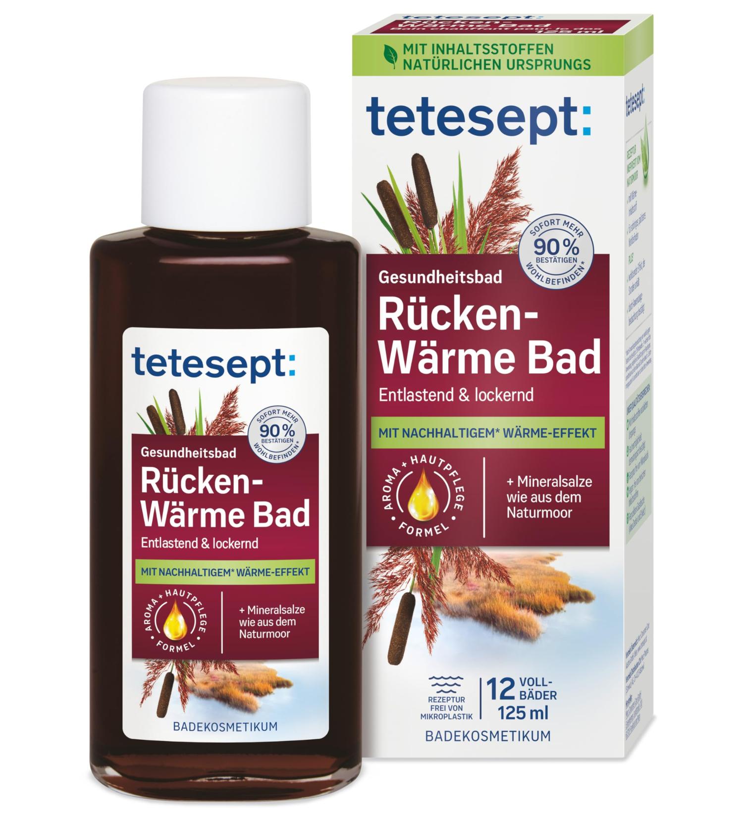 Tetesept Back Heat Bath - Mineral Salts Relaxing Bath Additive for Warmth & Relief - 125ml International Shipping - Buy Online on SooperMarket.com