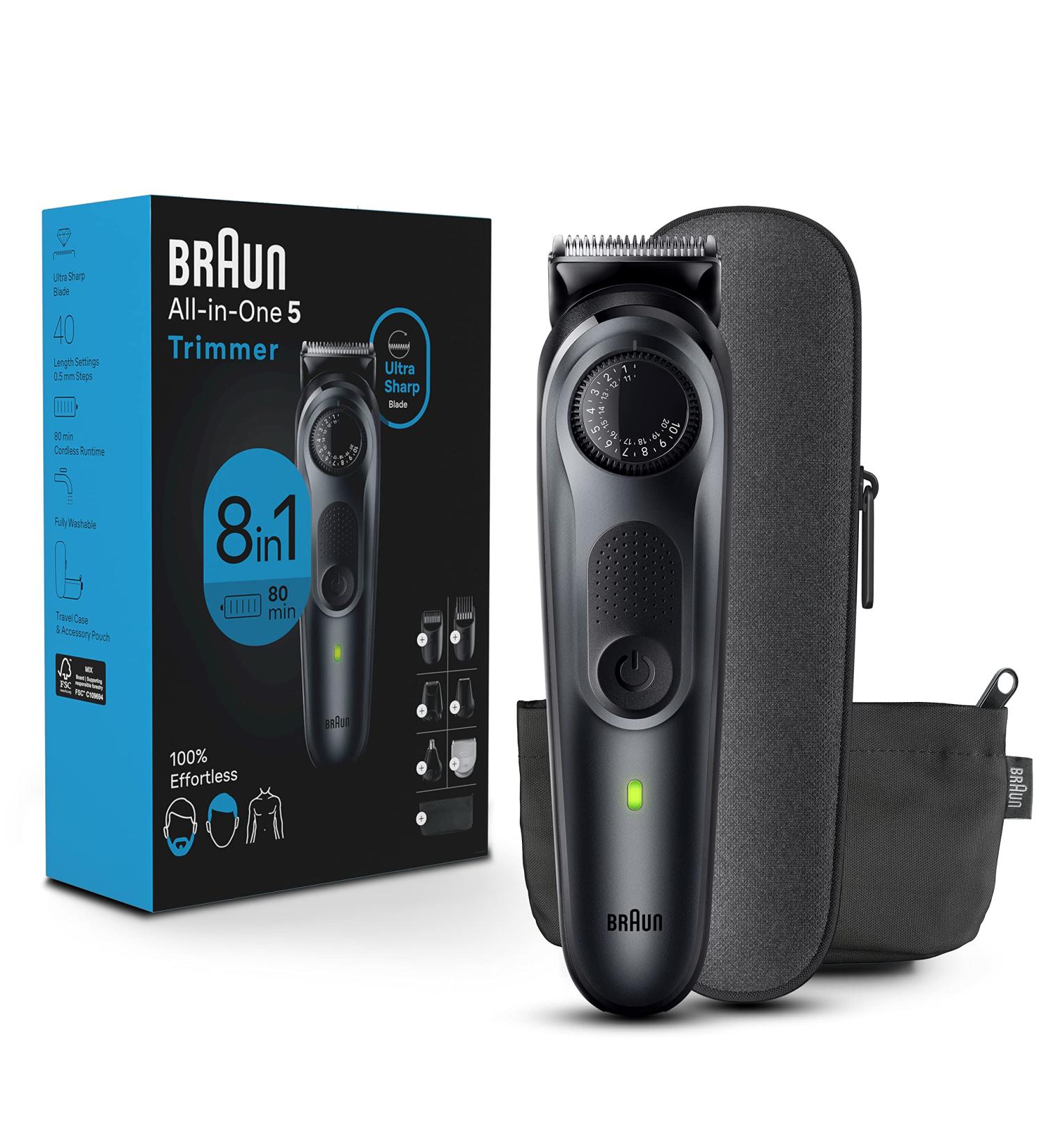 Braun Series 5 5470 All-in-One Style Kit: 8-in-1 Trimmer for Men - Beard, Body, Manscaping, Hair Clippers & More - Ultra-Sharp, 40 Length Settings, Waterproof - 6 Accessories - Buy Online on SooperMarket.com