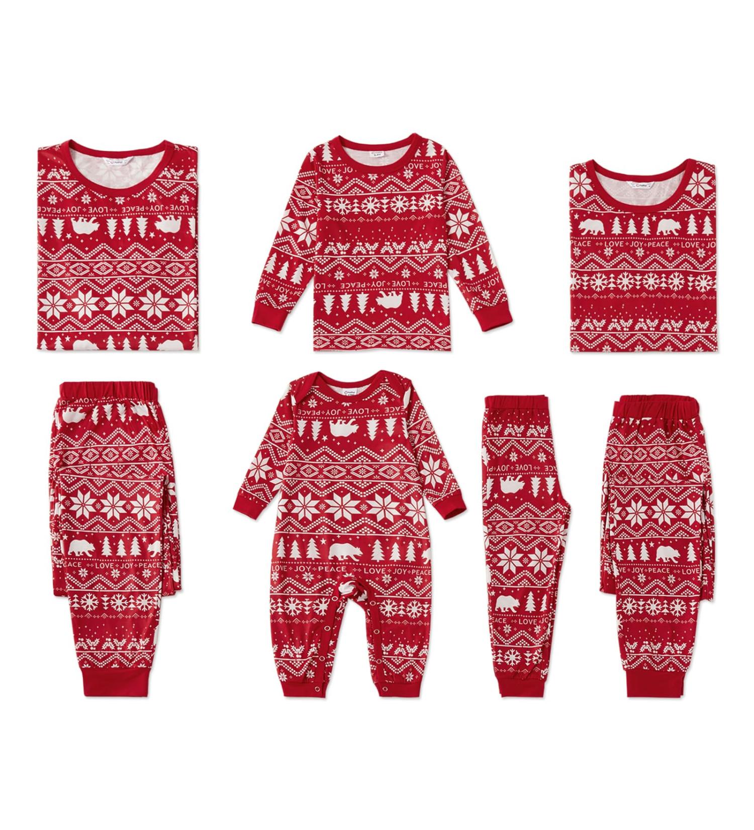 PatPat Family Christmas PJs | Reindeer & Snowflake Matching Sets for Couples & Kids | Red Sleepwear Set - Kids 4-5 Years - Buy Online on SooperMarket.com