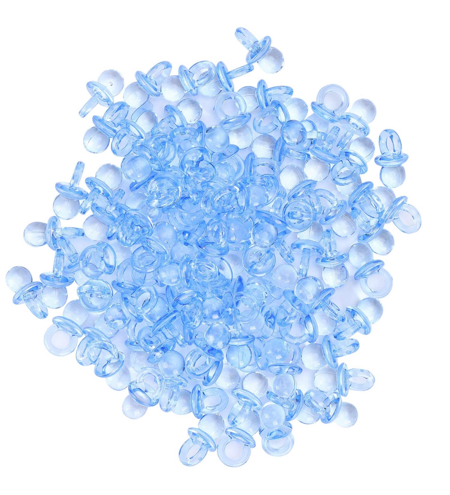 200 Baby Nipples for Baptism - Decorative Acrylic Accessories | Mini Blue Decorations for Birthday Gifts - Buy Online on SooperMarket.com