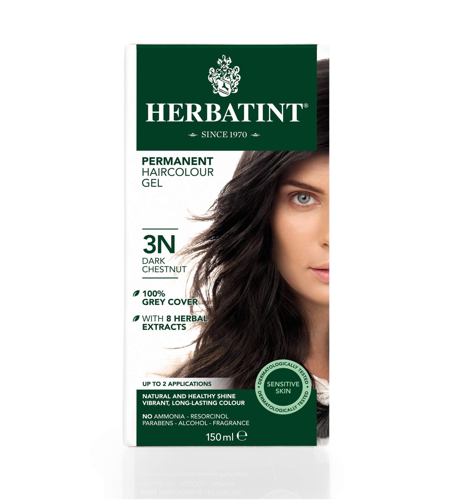 Herbatint Natural Hair Colour Dark Chestnut 3N - 5.27 fl oz | Safe & Vegan Hair Dye for International Shipping - Buy Online on SooperMarket.com