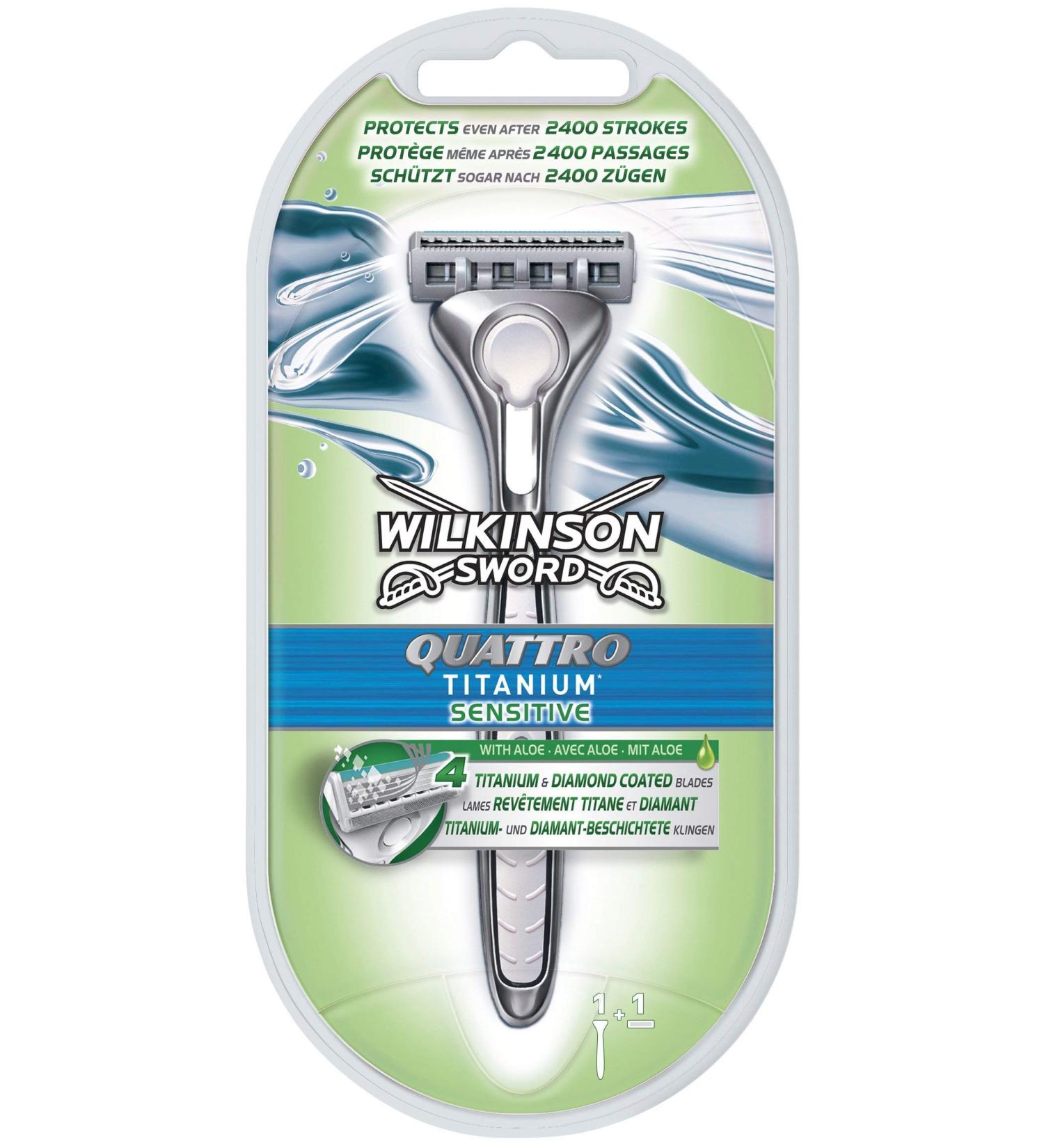 Wilkinson Sword Quattro Titanium Sensitive Razor - Smooth and Precise Shaving Experience - Buy Online on SooperMarket.com