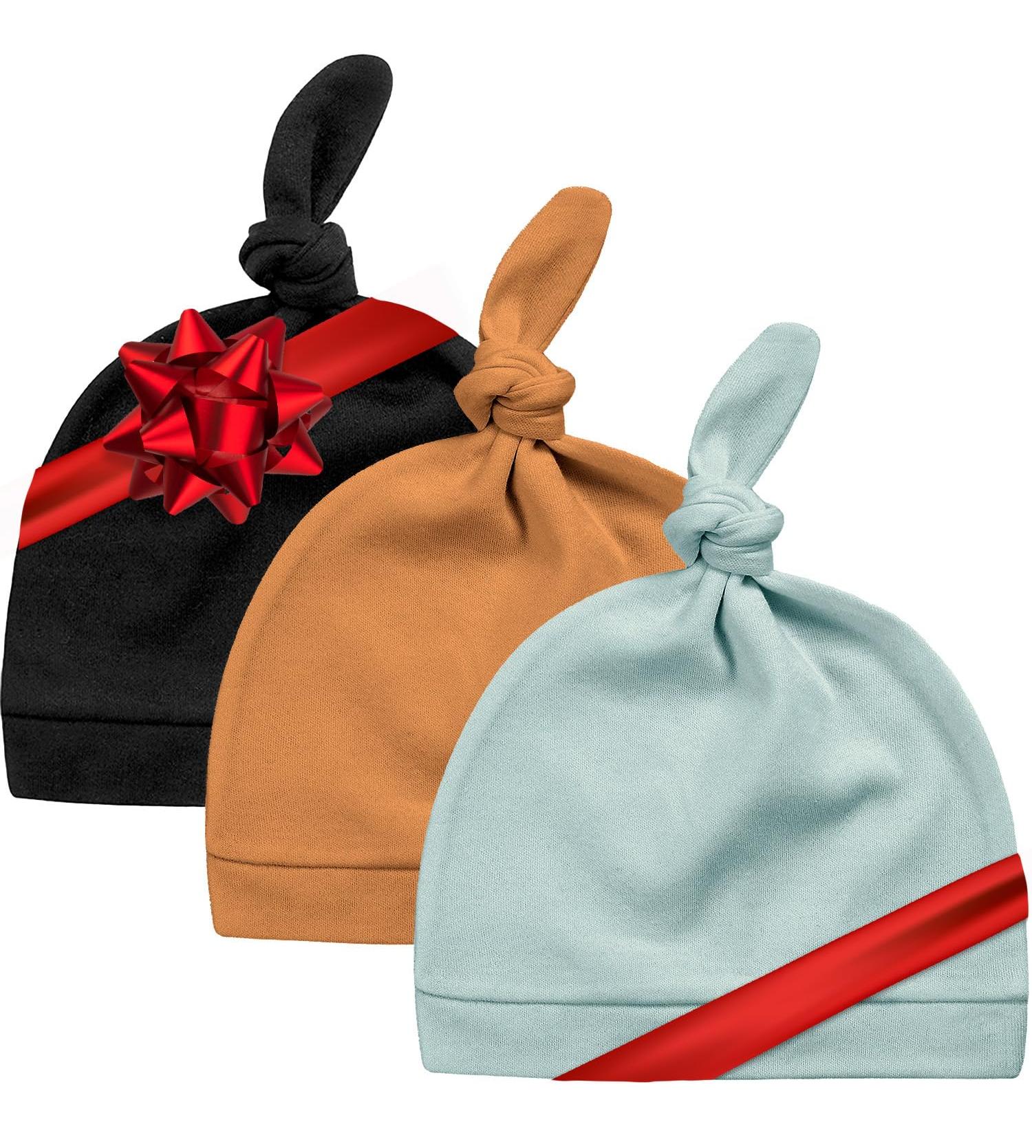 KiddyCare Organic Cotton Baby Hats - Costal Breeze (Charcoal Amber Teal) - 0-12 Months - Buy Online on SooperMarket.com